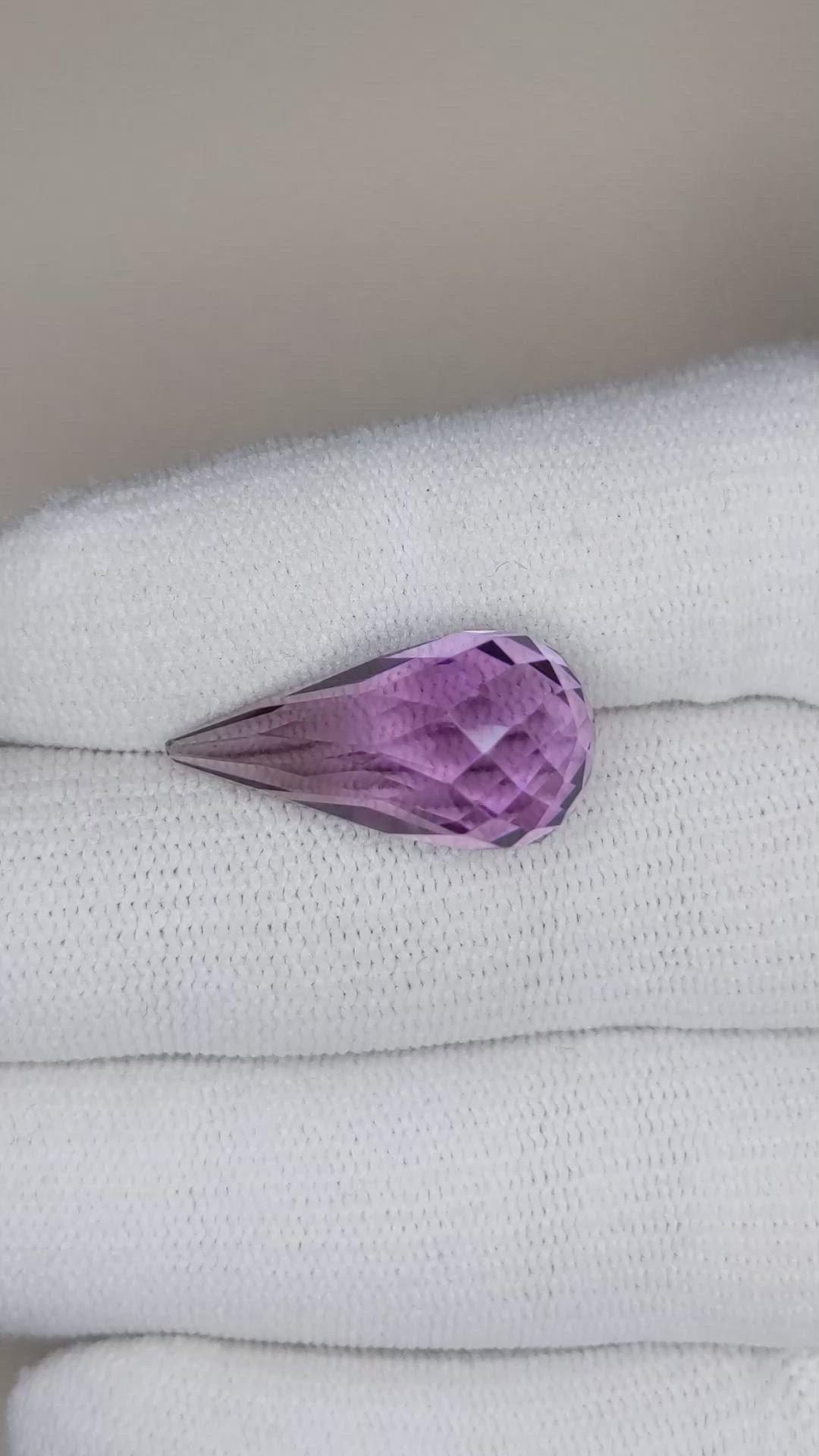 13.98 Ct. Amethyst from Brazil Size Video