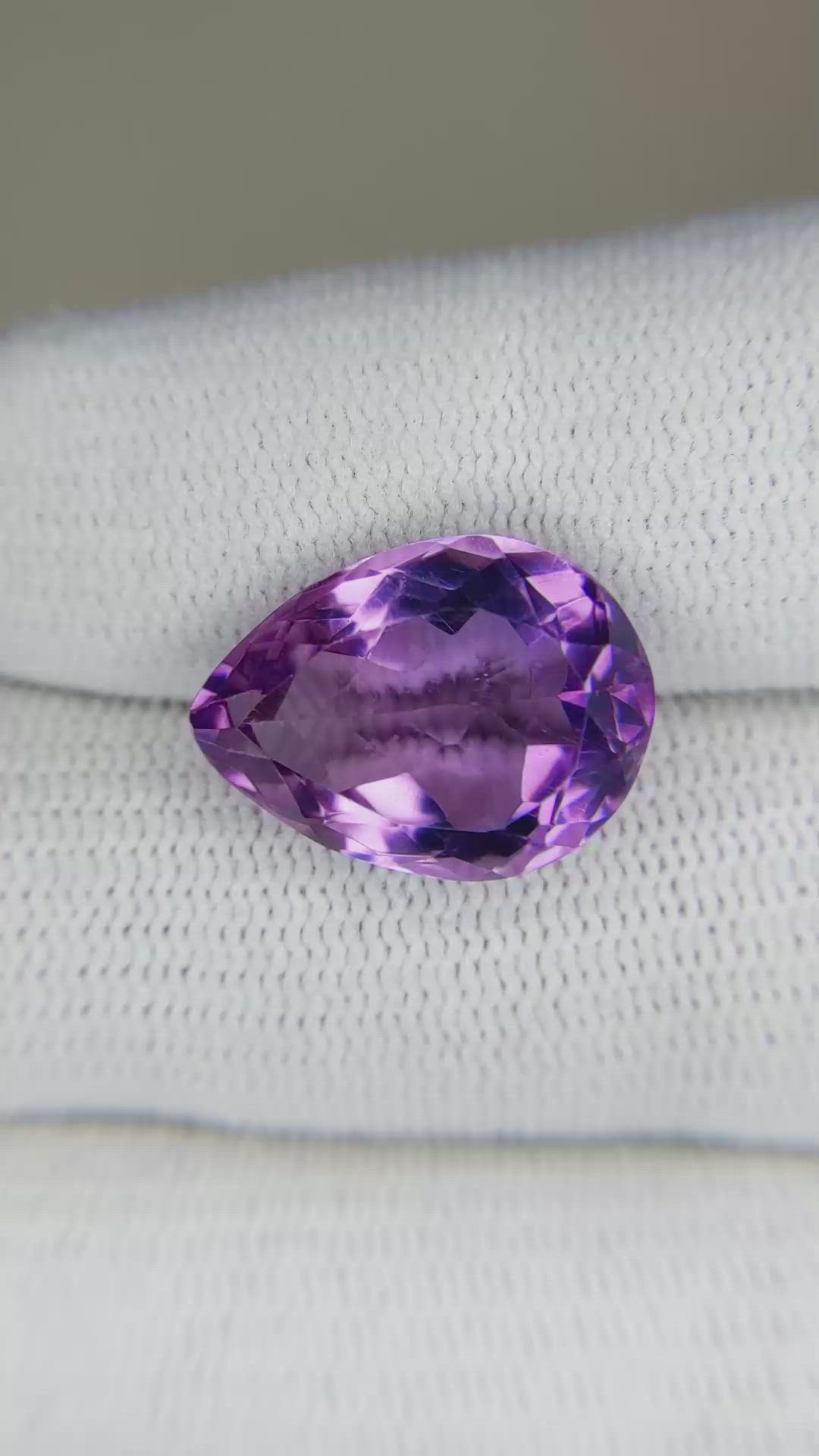 8.59 Ct. Amethyst from Brazil Size Video