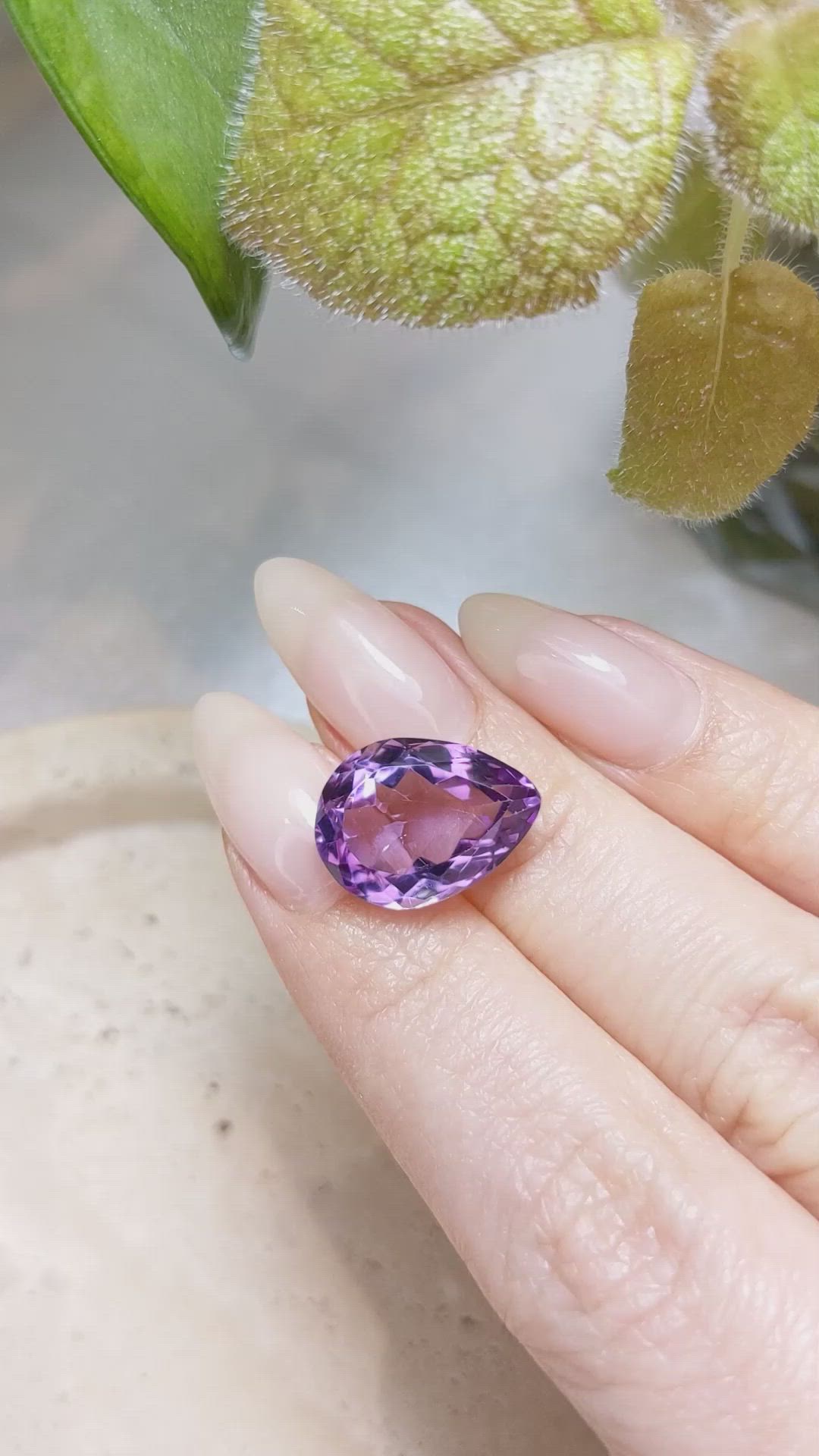 8.59 Ct. Amethyst from Brazil Size Video