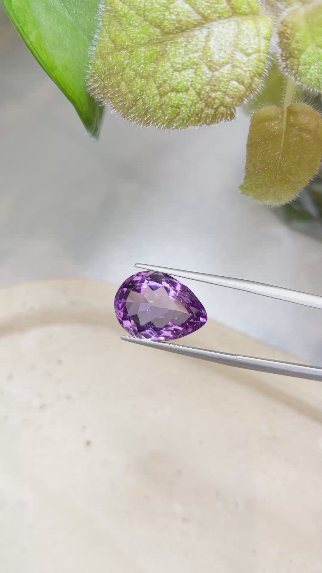 8.59 Ct. Amethyst from Brazil Size Video
