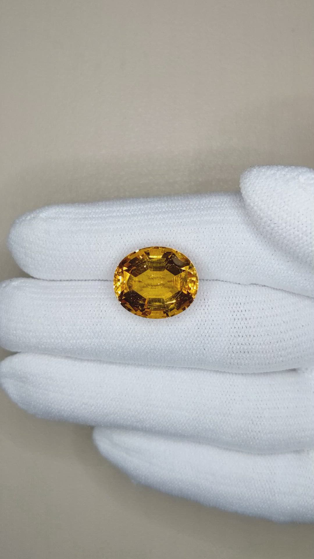8.39 Ct. Citrine from Brazil Size Video