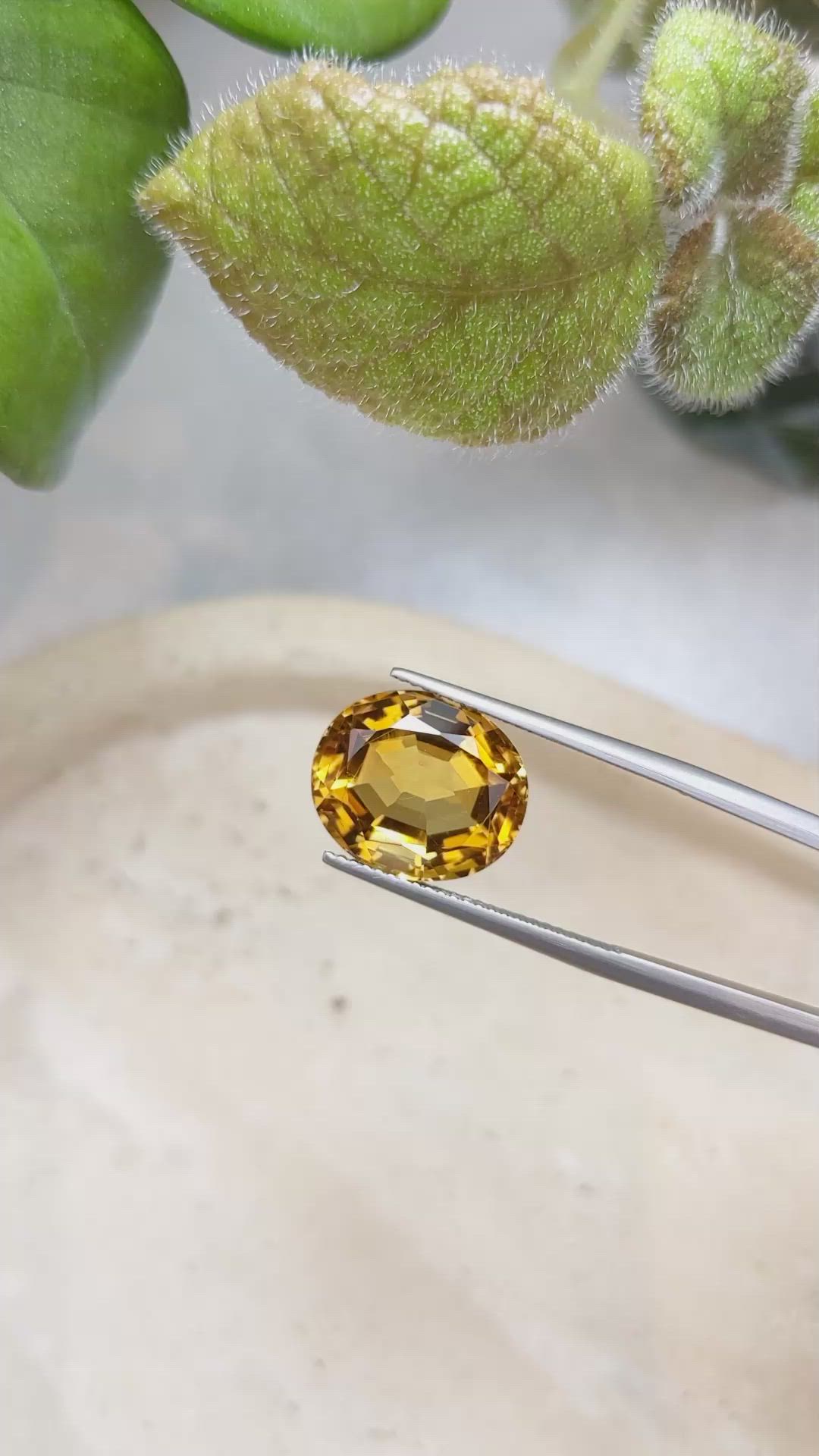 8.39 Ct. Citrine from Brazil Size Video