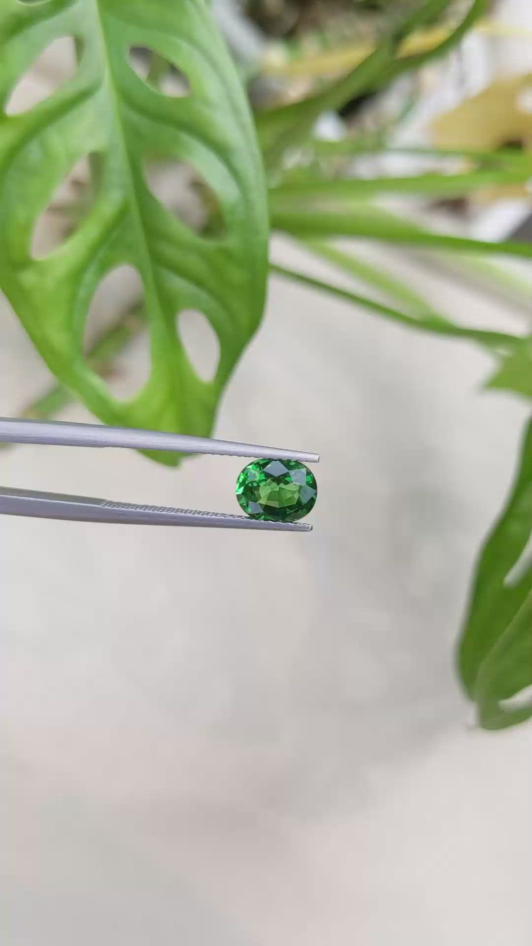 1.33 Ct. Tsavorite Garnet from East Africa Size Video