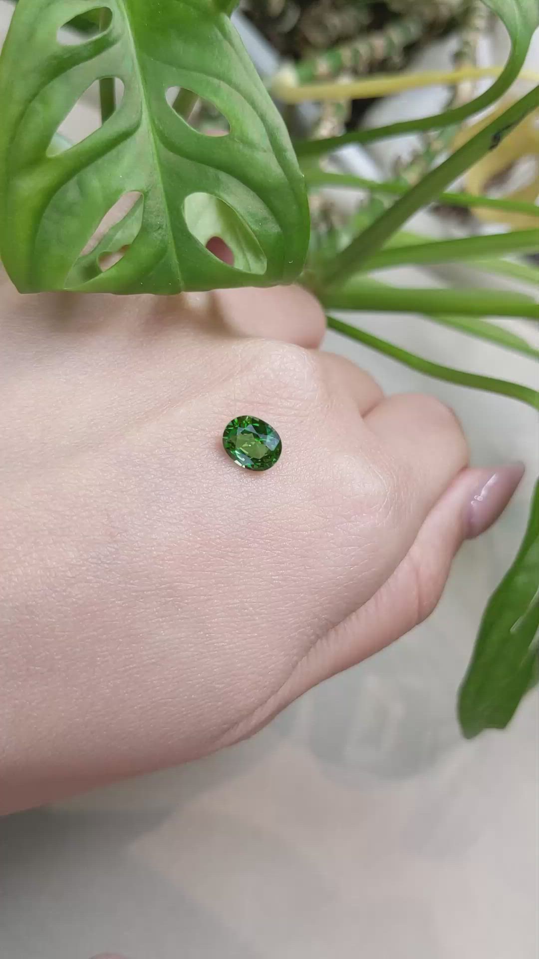 1.33 Ct. Tsavorite Garnet from East Africa Size Video