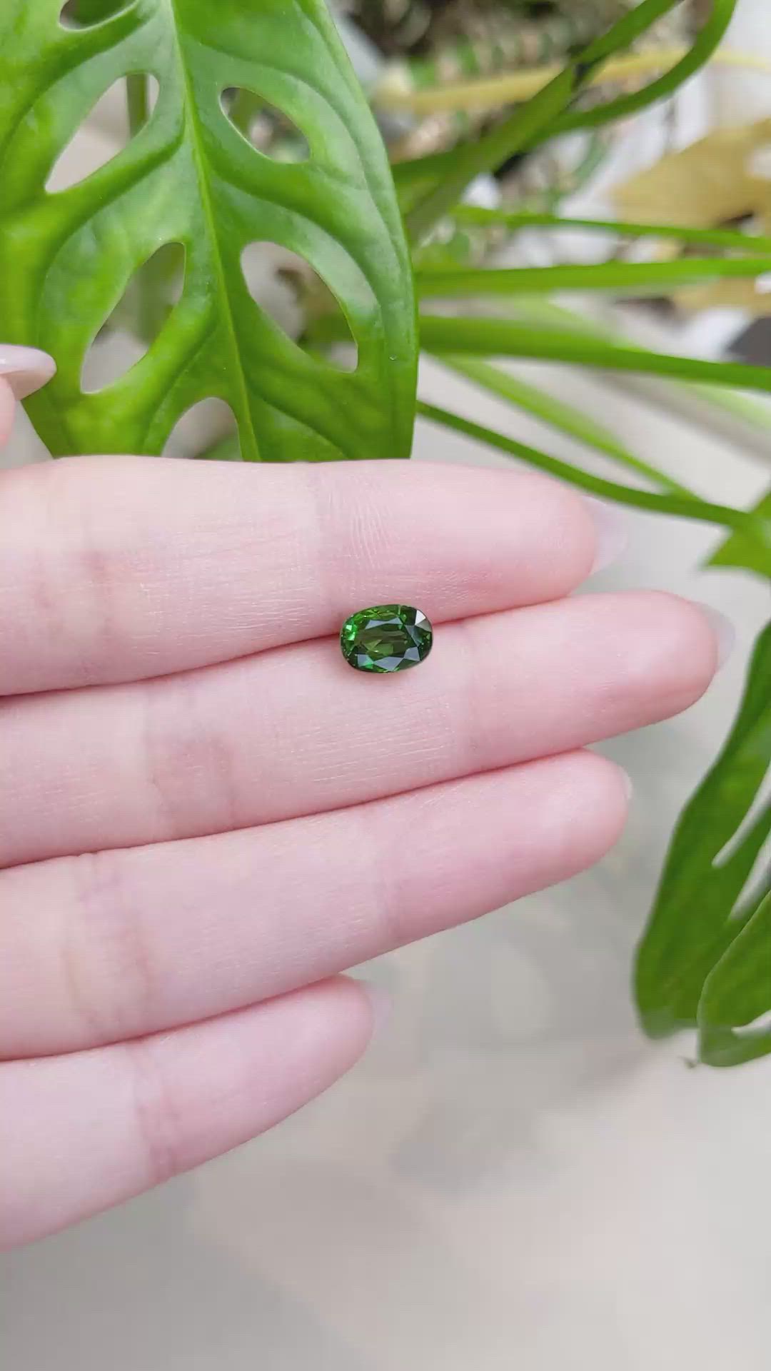 1.56 Ct. Tsavorite Garnet from East Africa Size Video