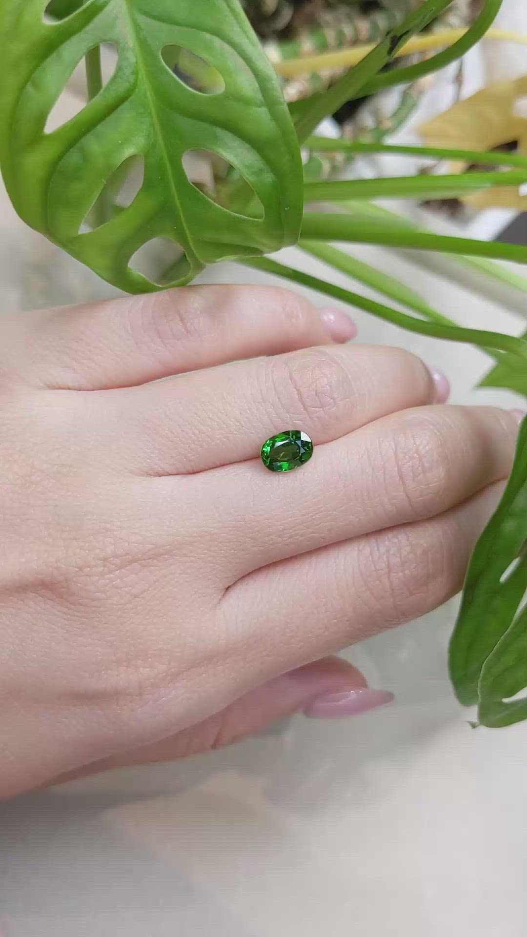 1.56 Ct. Tsavorite Garnet from East Africa Size Video