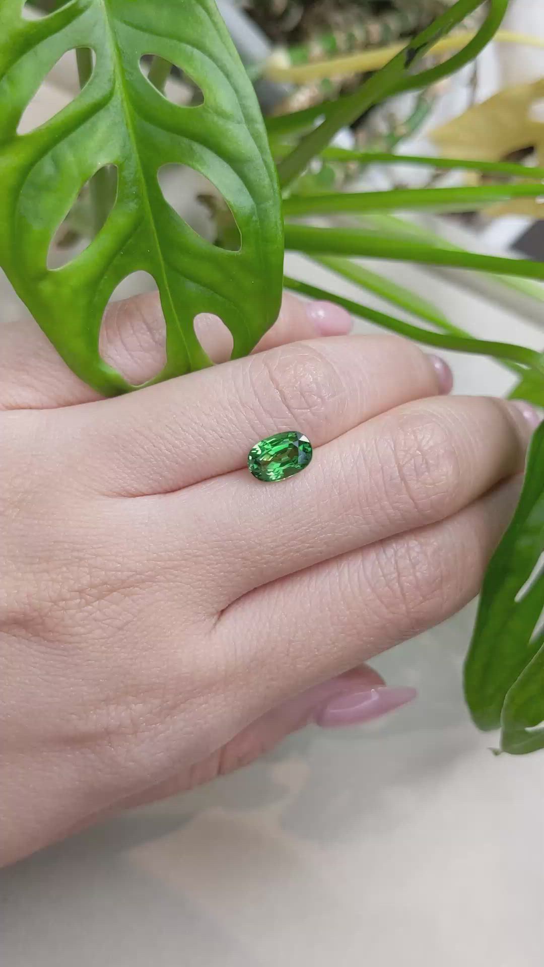 1.73 Ct. Tsavorite Garnet from East Africa Size Video