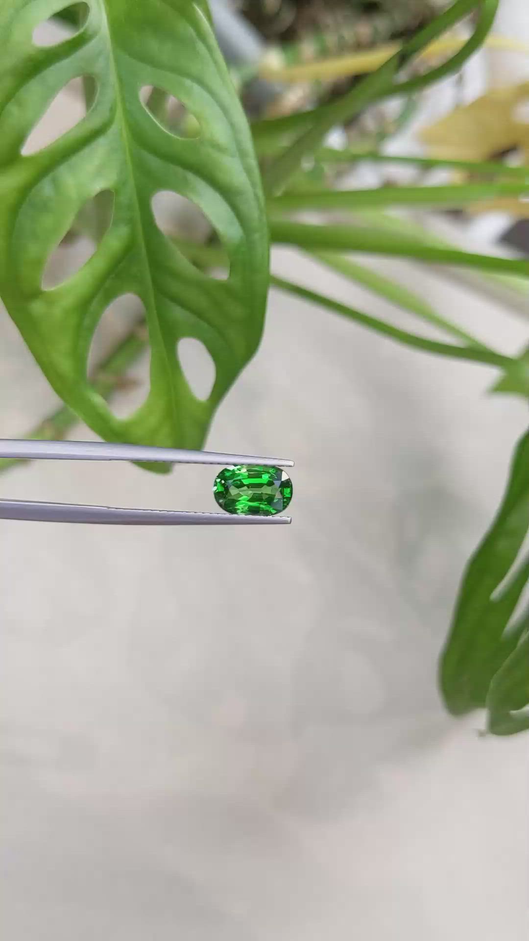 1.73 Ct. Tsavorite Garnet from East Africa Size Video
