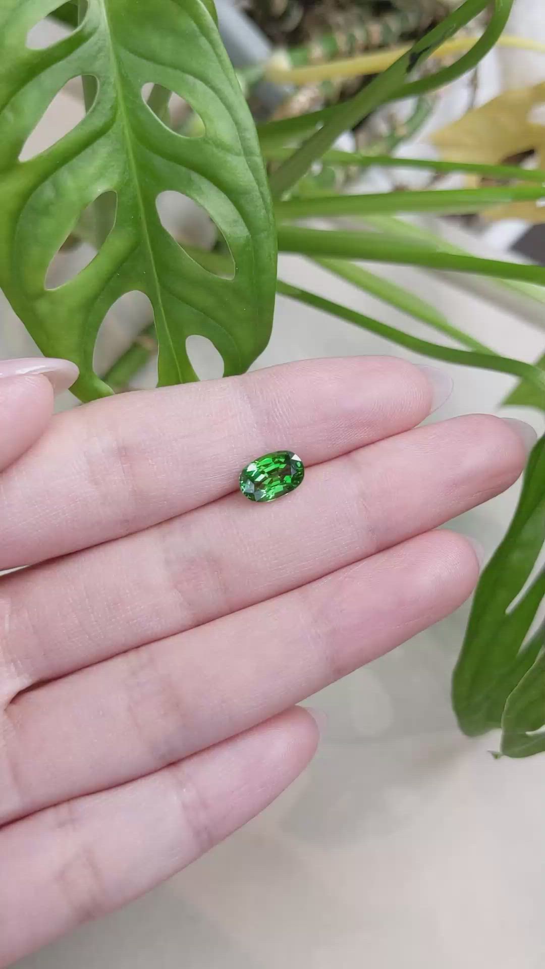 1.73 Ct. Tsavorite Garnet from East Africa Size Video