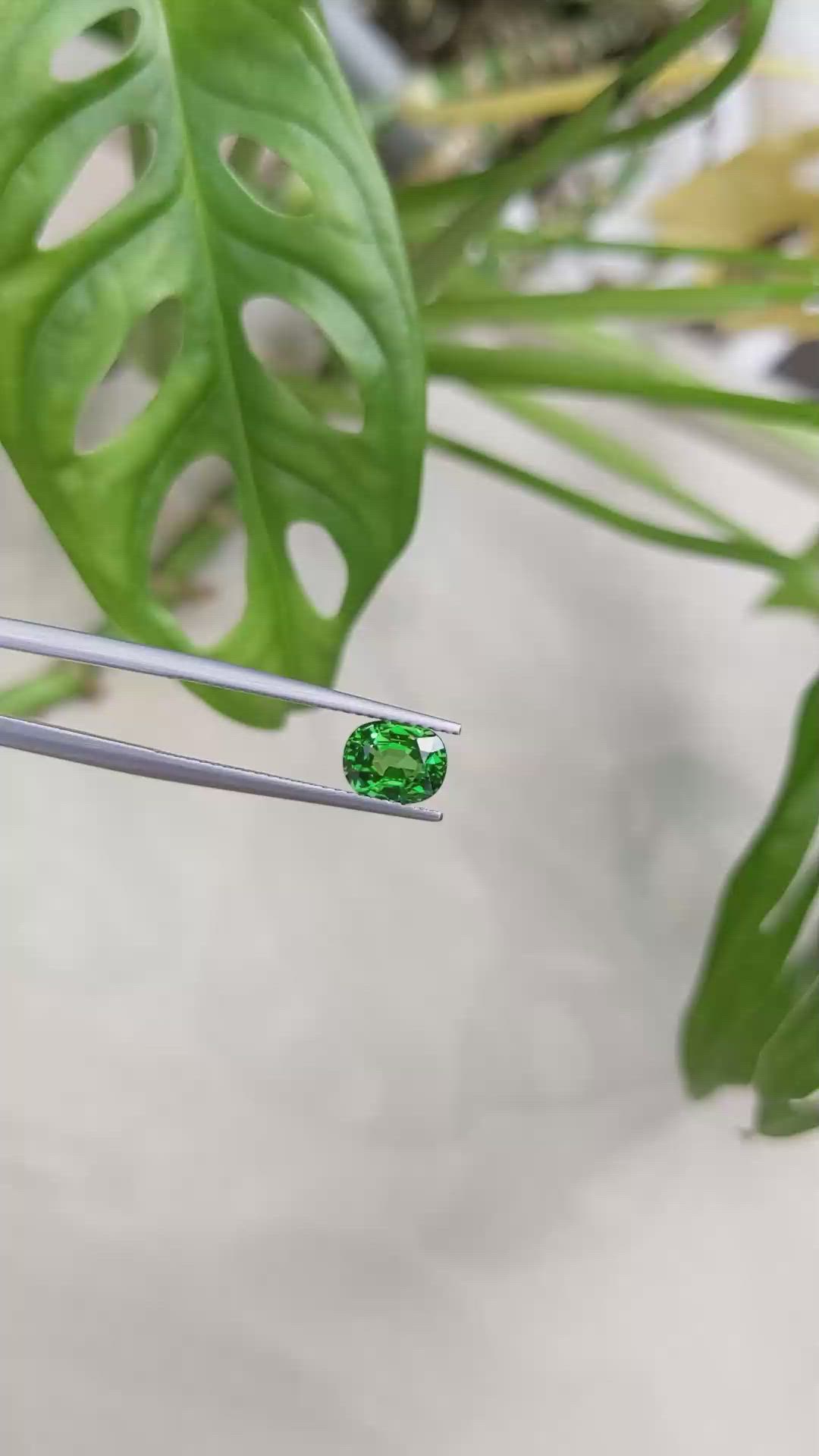 1.38 Ct. Tsavorite Garnet from East Africa Size Video