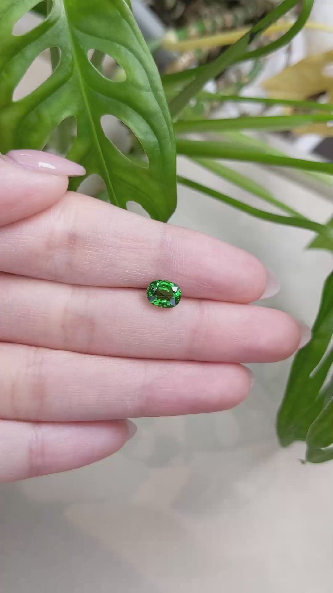 1.38 Ct. Tsavorite Garnet from East Africa Size Video