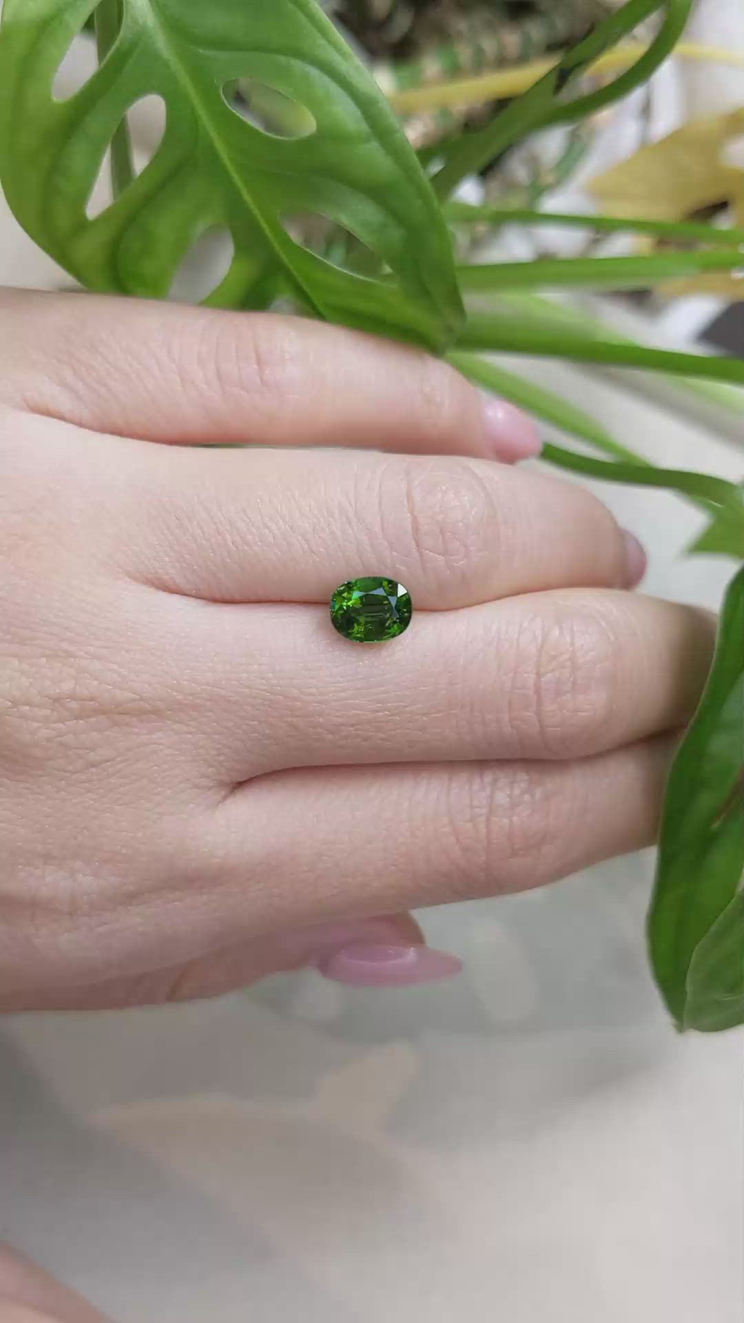 1.85 Ct. Tsavorite Garnet from East Africa Size Video