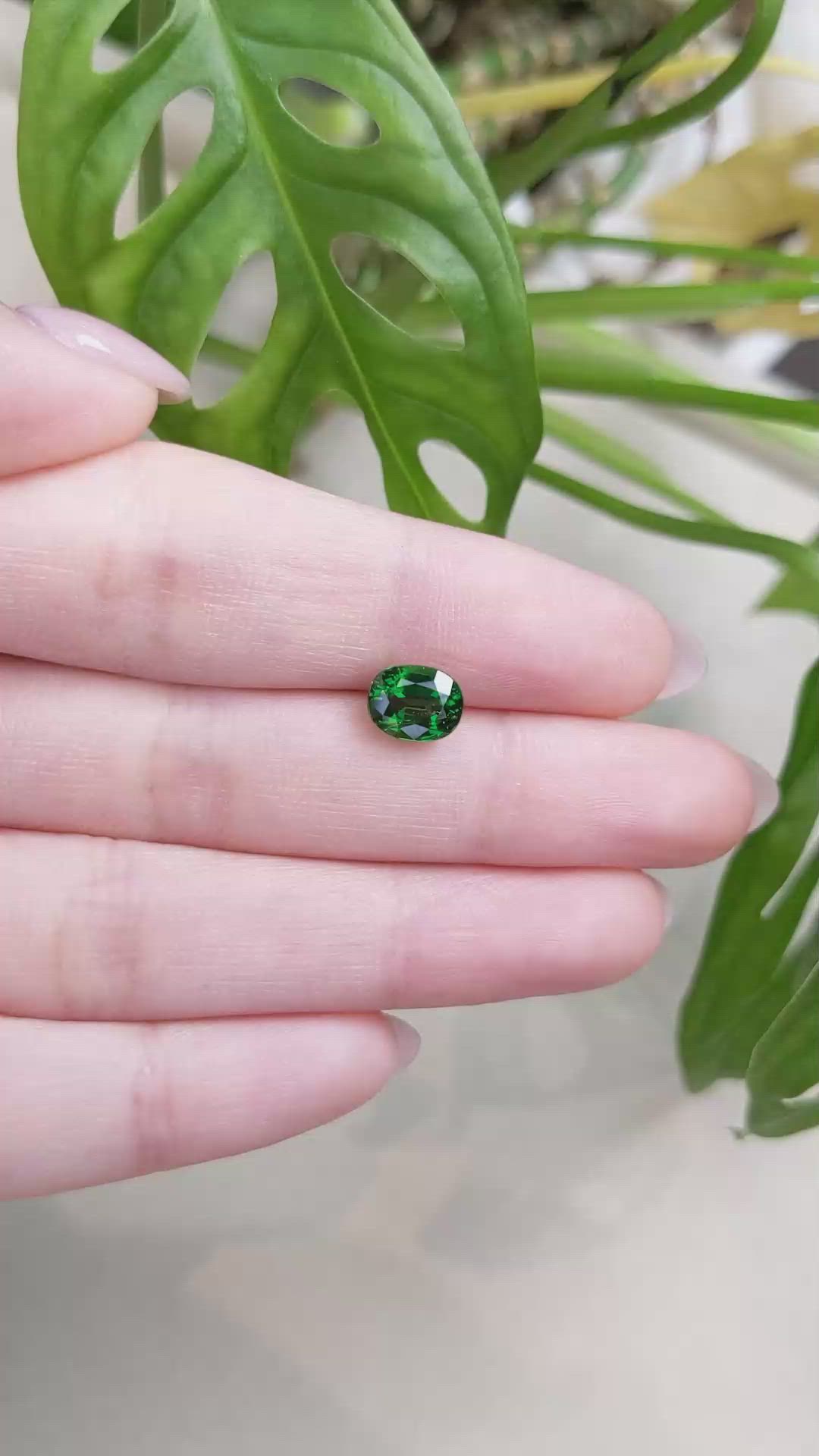 1.85 Ct. Tsavorite Garnet from East Africa Size Video
