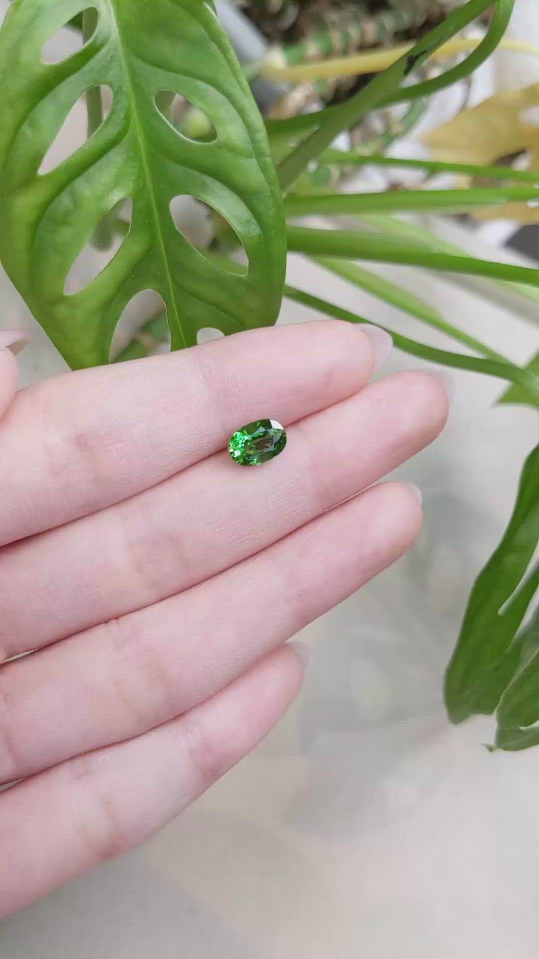 1.59 Ct. Tsavorite Garnet from East Africa Size Video