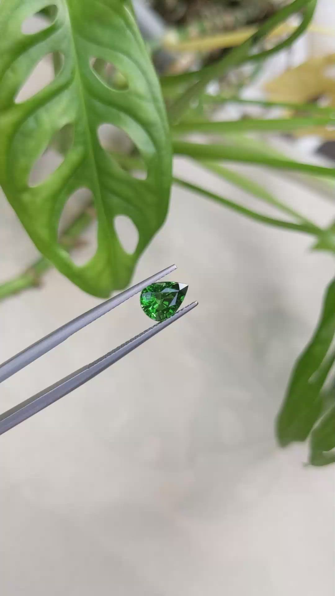 1.65 Ct. Tsavorite Garnet from East Africa Size Video