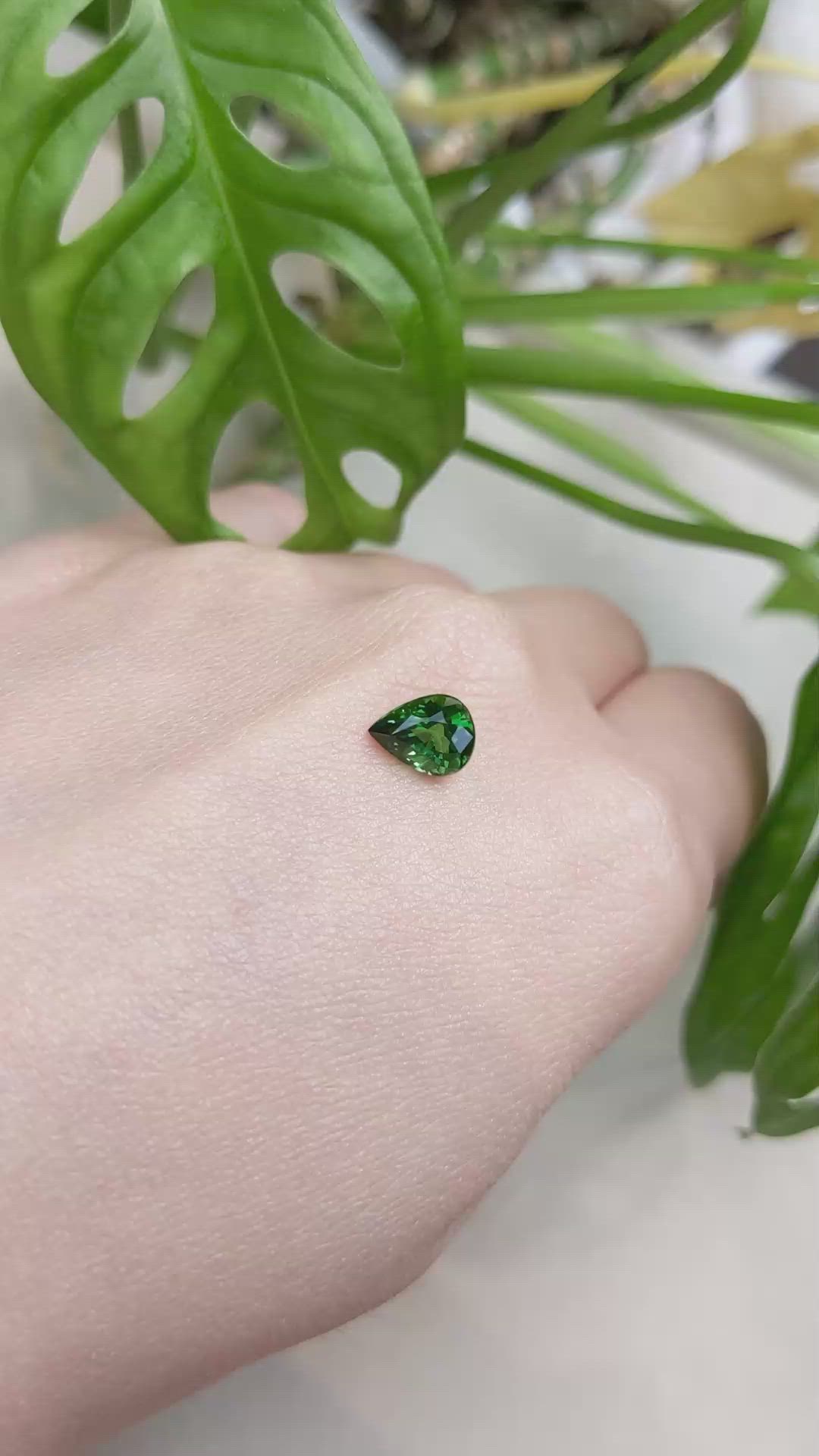 1.65 Ct. Tsavorite Garnet from East Africa Size Video