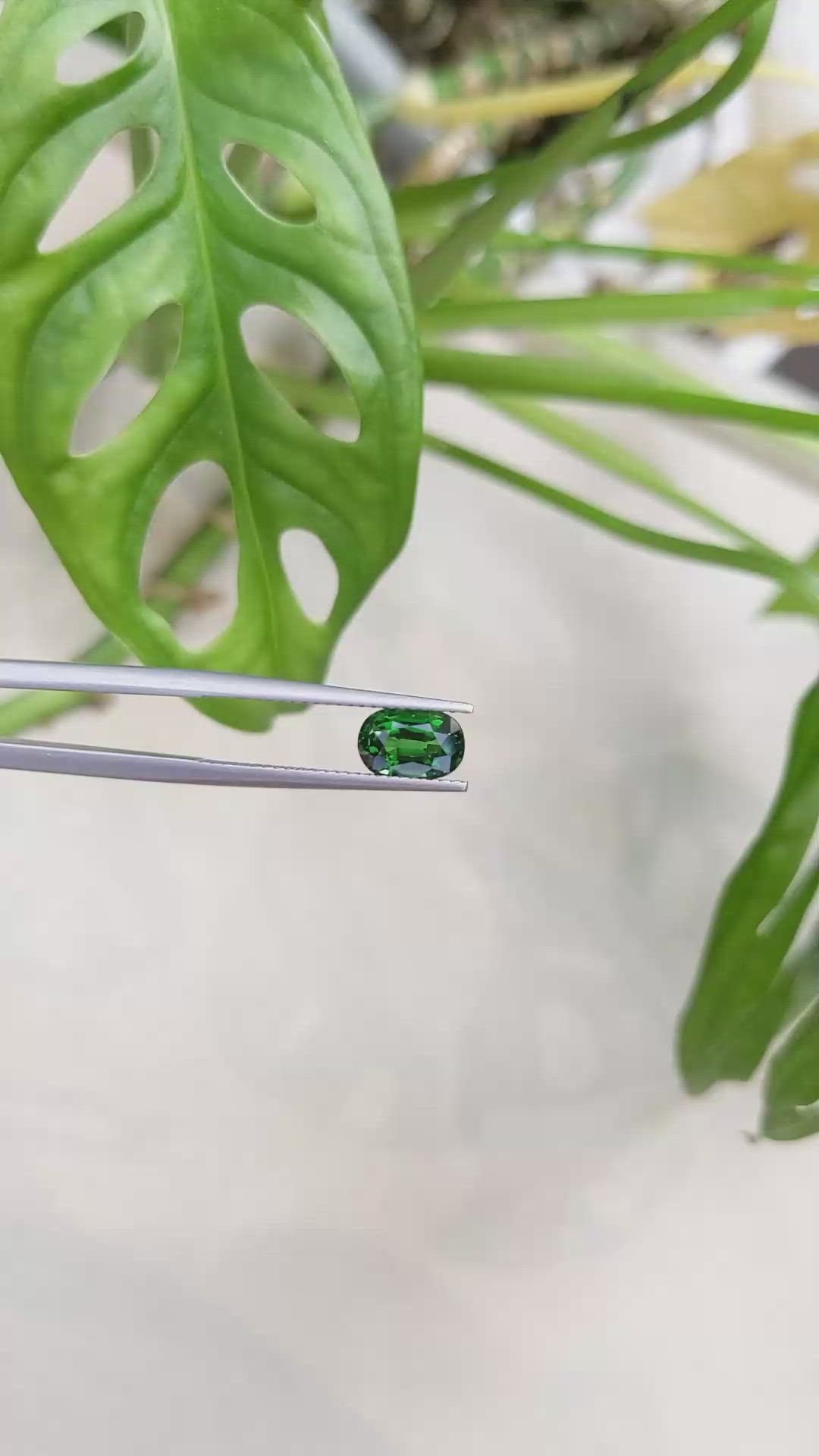 1.45 Ct. Tsavorite Garnet from East Africa Size Video