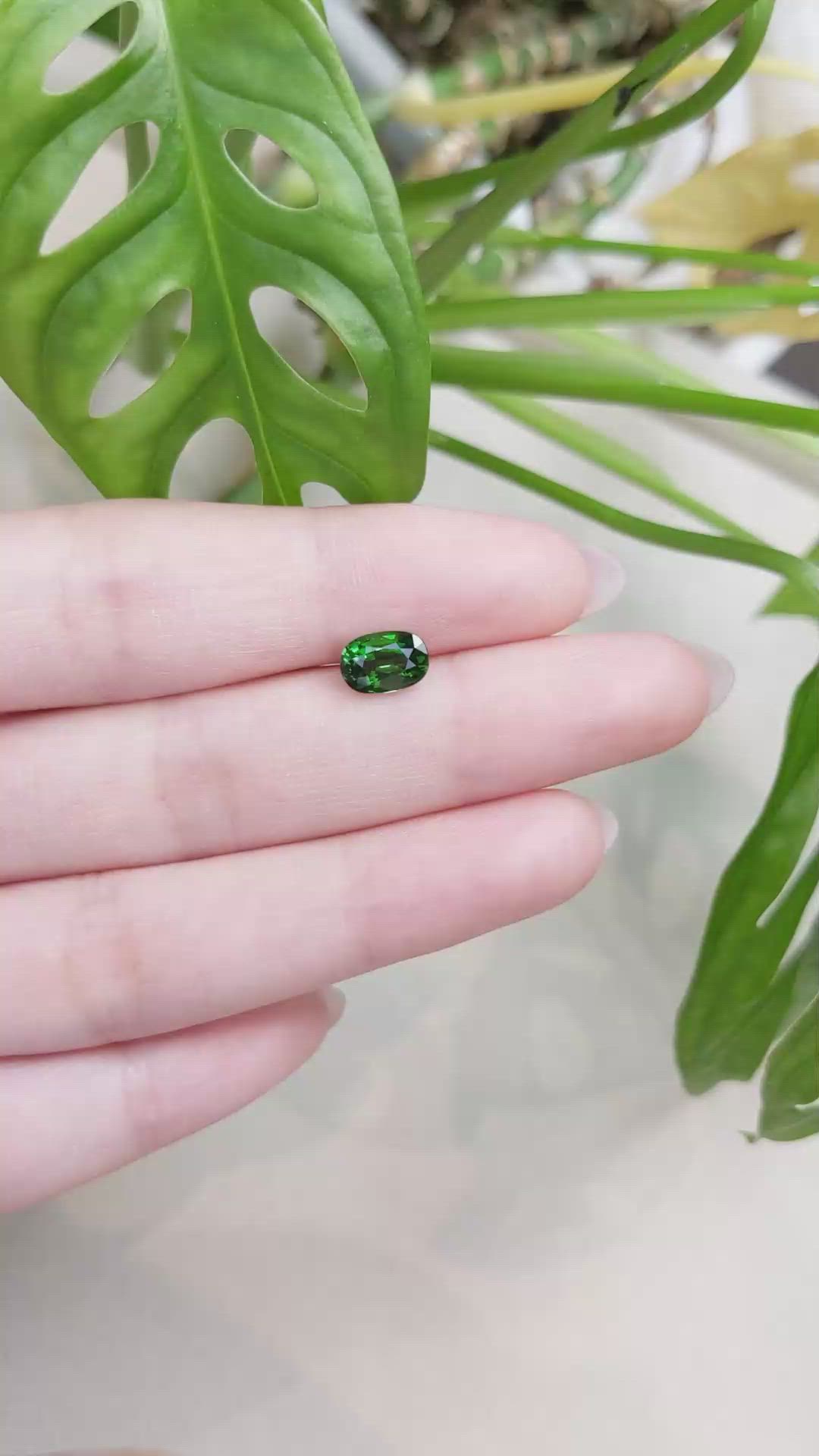 1.45 Ct. Tsavorite Garnet from East Africa Size Video