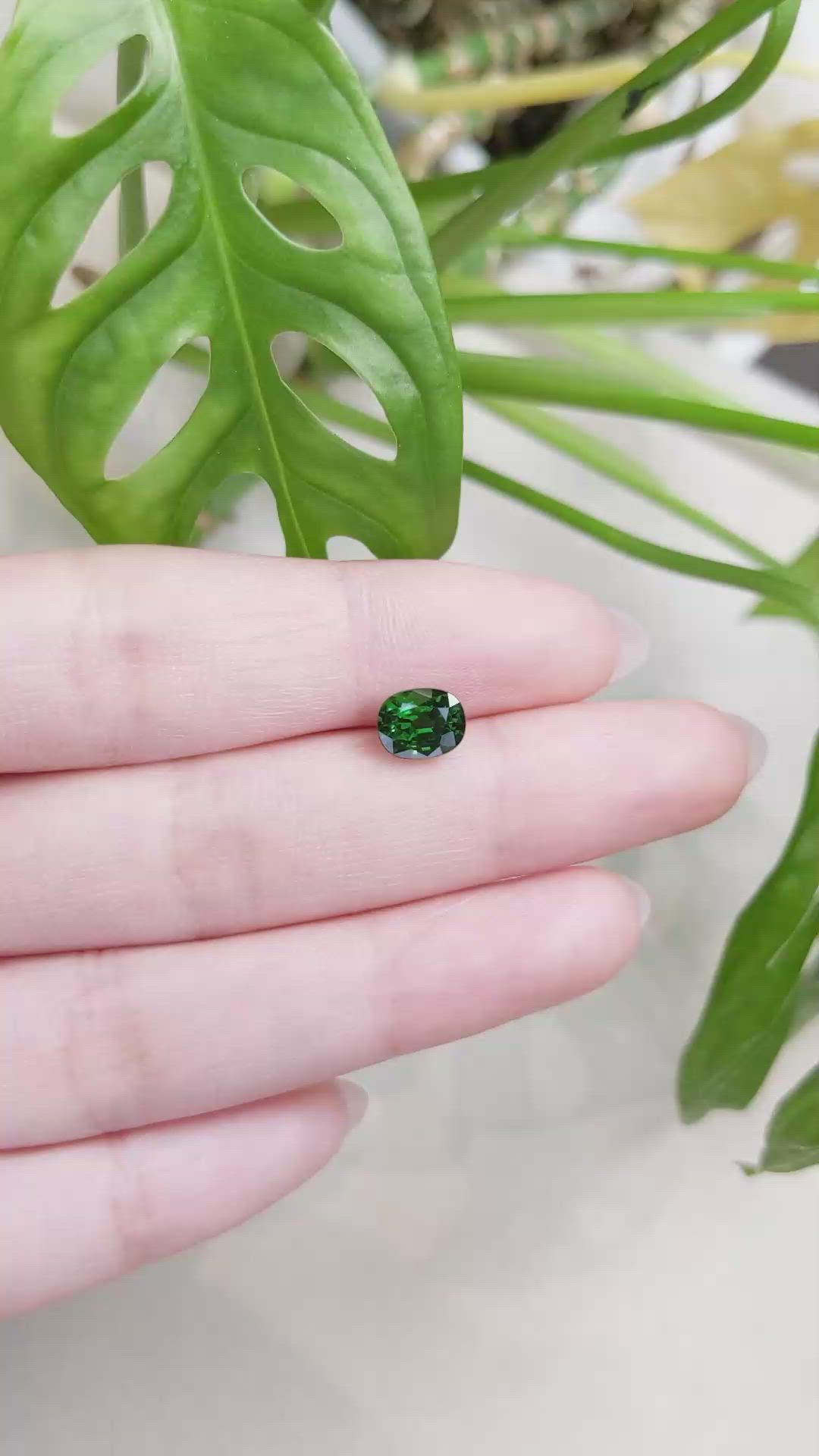 1.70 Ct. Tsavorite Garnet from East Africa Size Video