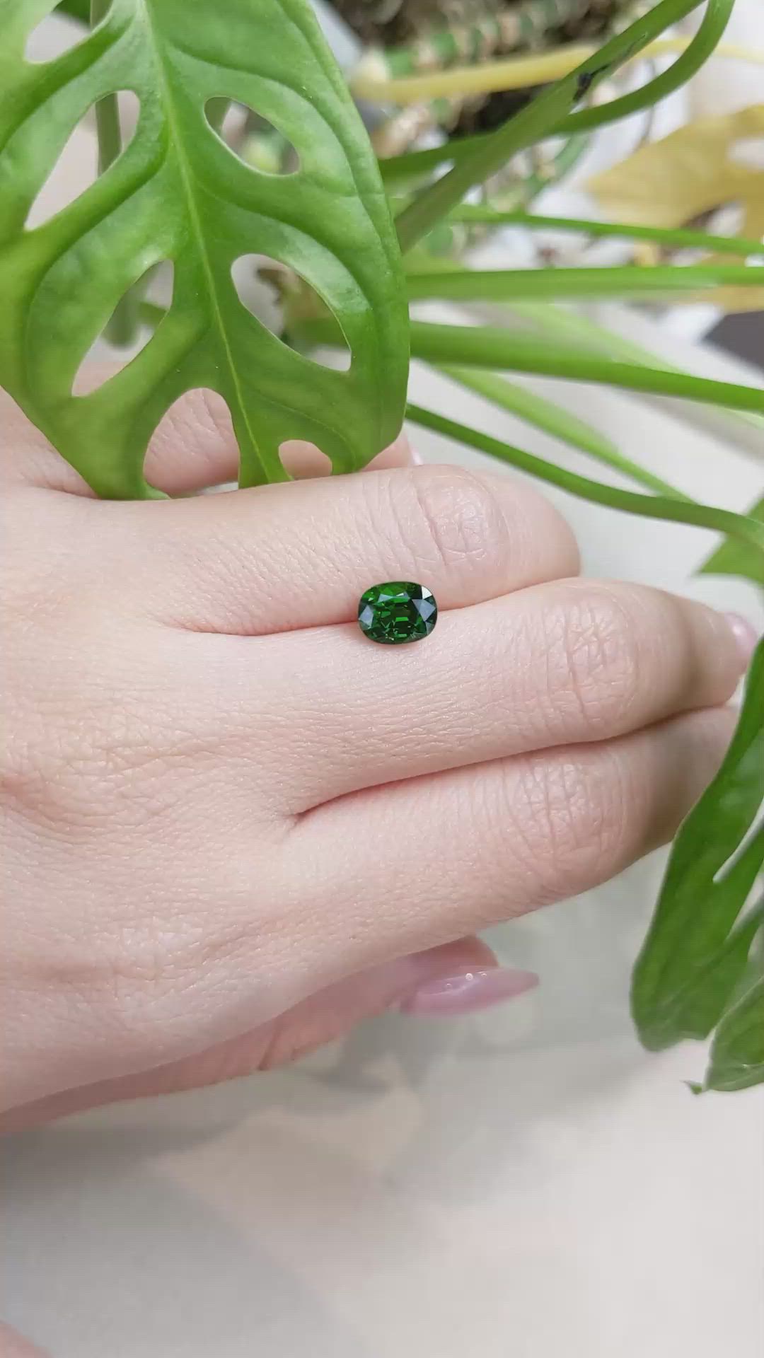 1.70 Ct. Tsavorite Garnet from East Africa Size Video