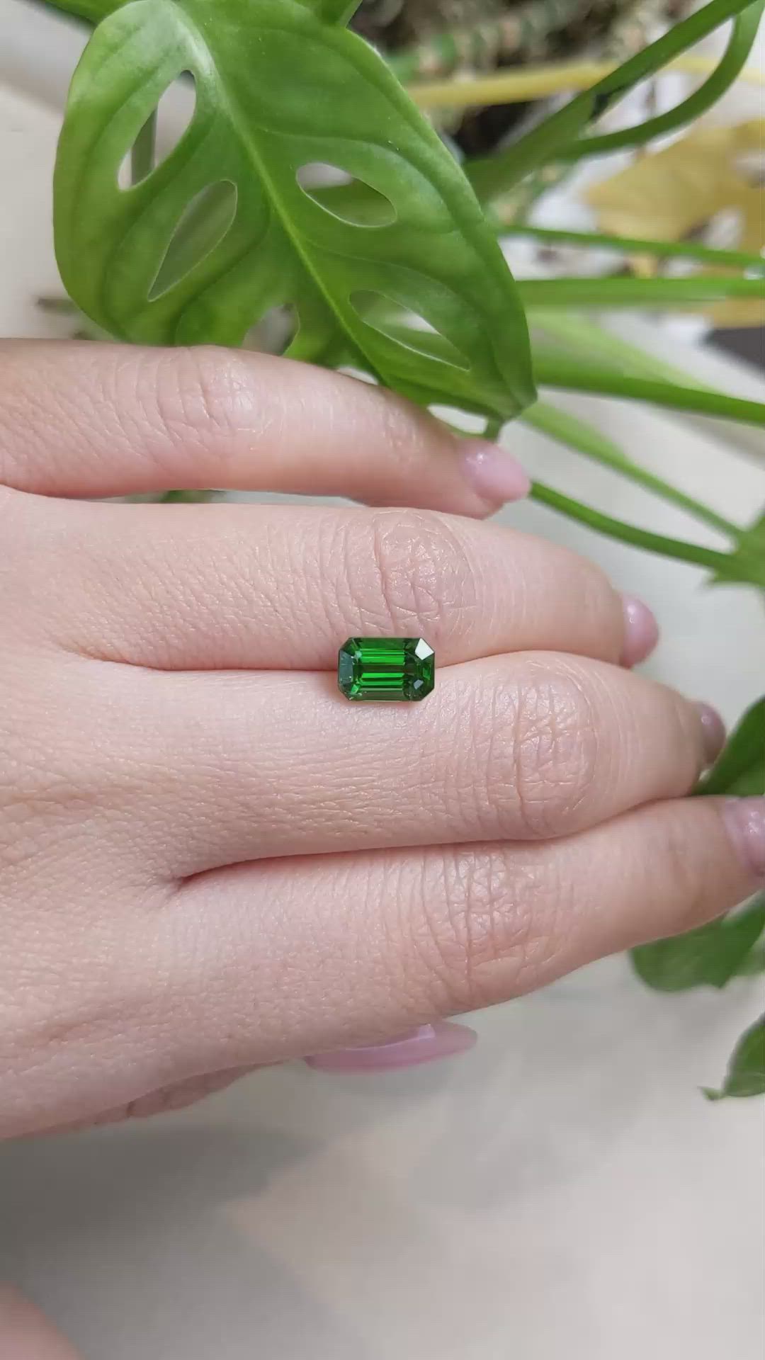 1.74 Ct. Tsavorite Garnet from East Africa Size Video