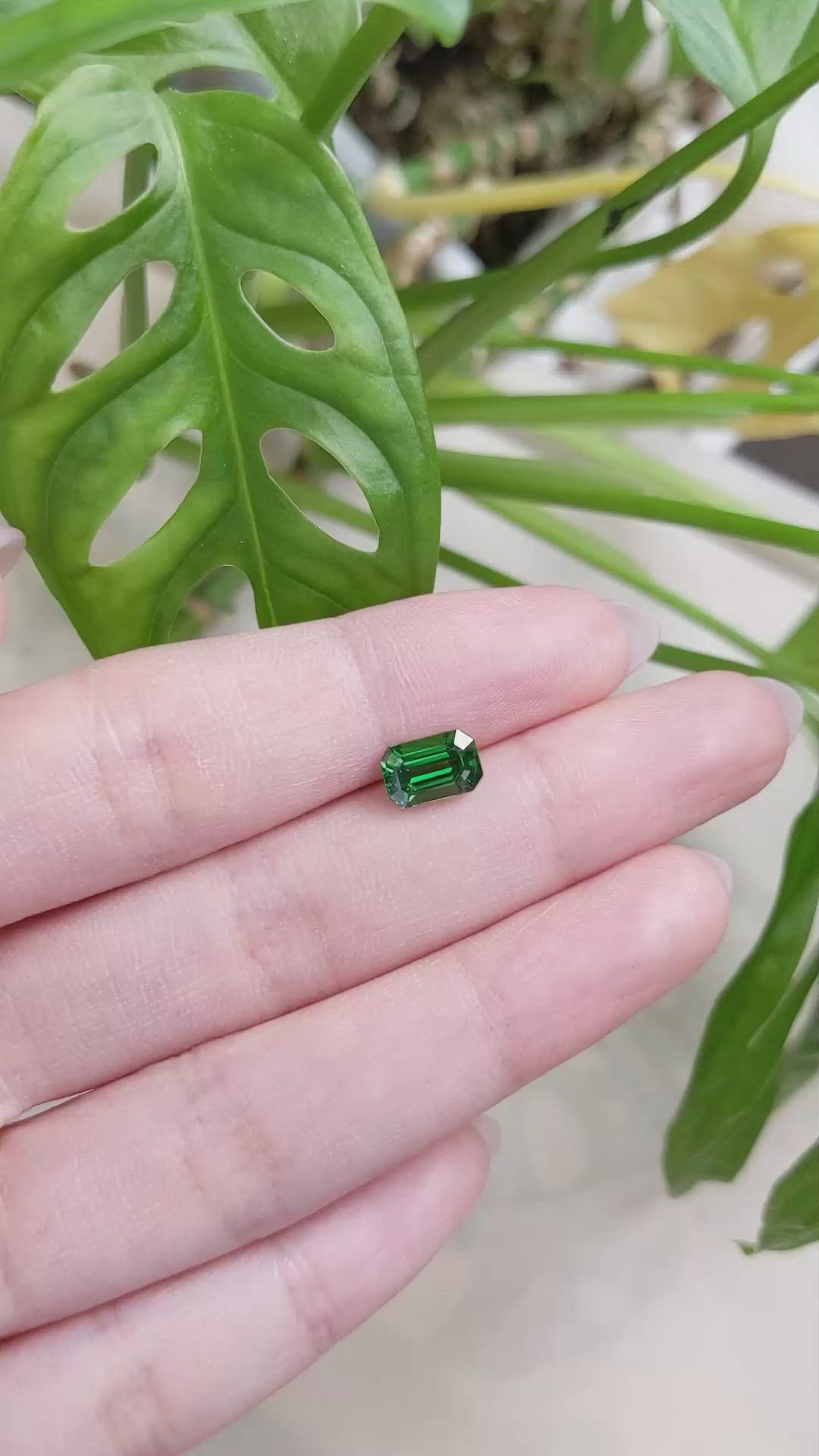 1.74 Ct. Tsavorite Garnet from East Africa Size Video