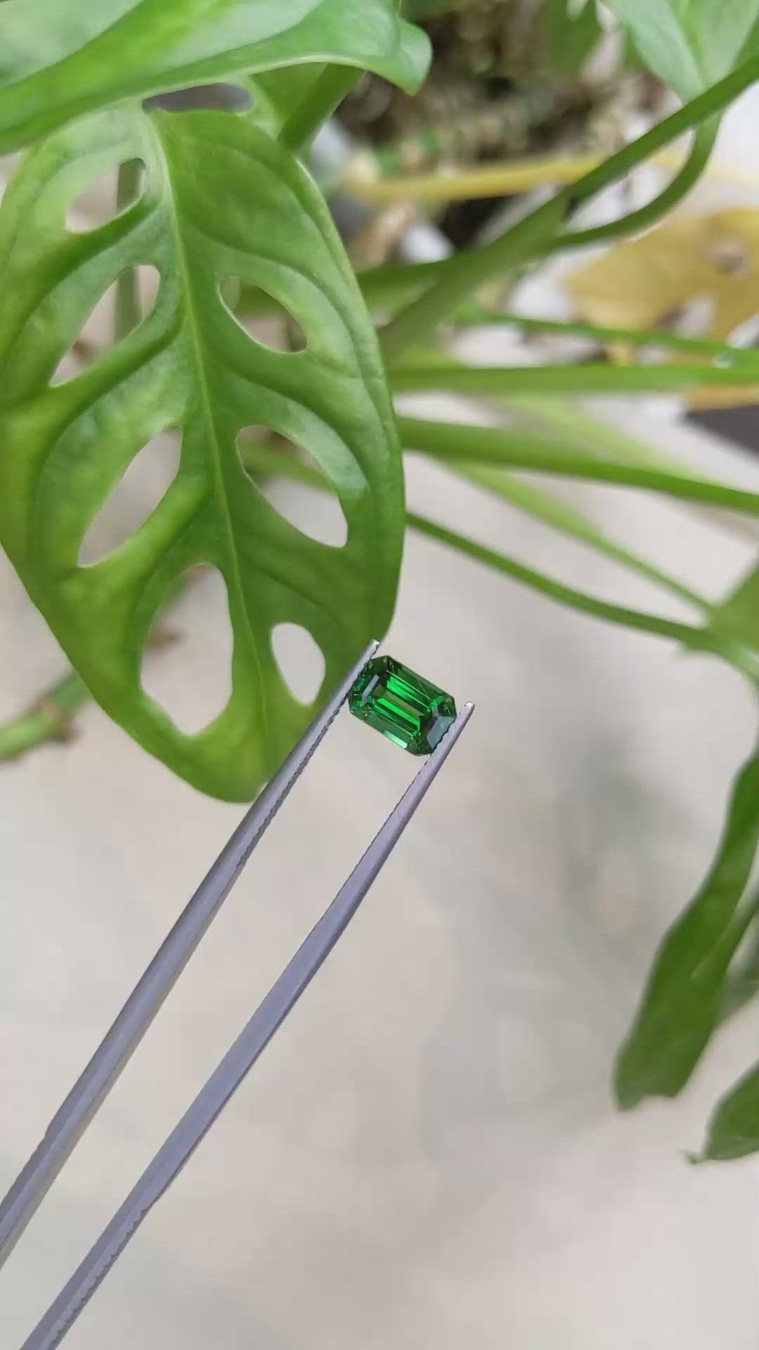 1.74 Ct. Tsavorite Garnet from East Africa Size Video