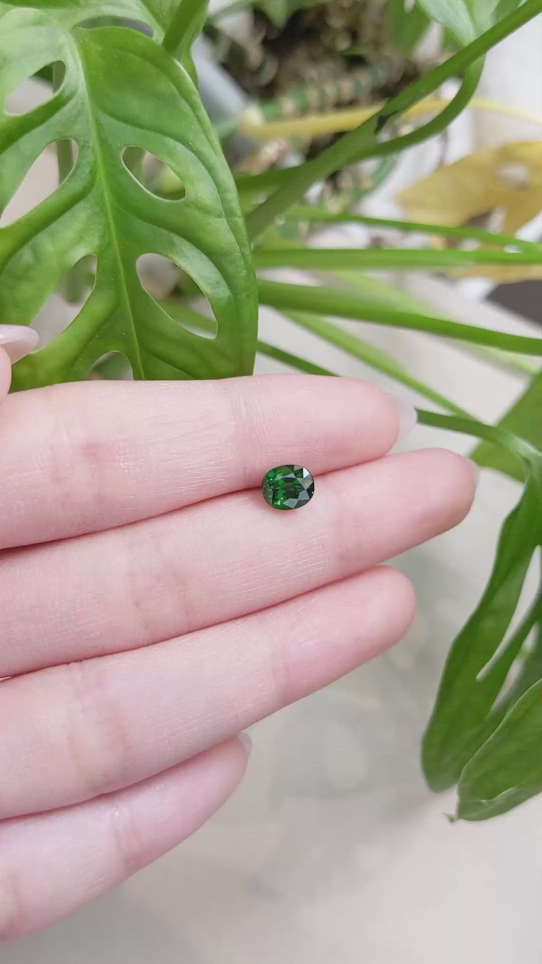 1.43 Ct. Tsavorite Garnet from East Africa Size Video