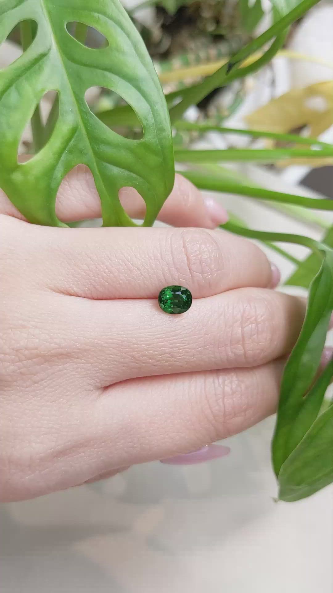 1.43 Ct. Tsavorite Garnet from East Africa Size Video