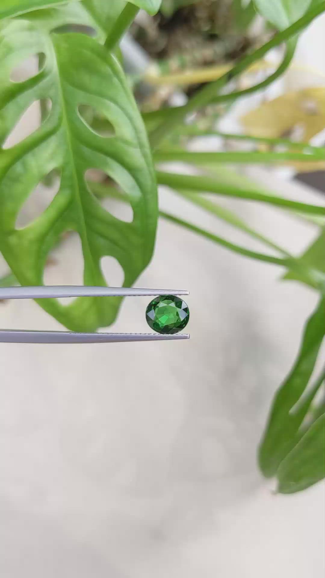 1.58 Ct. Tsavorite Garnet from East Africa Size Video