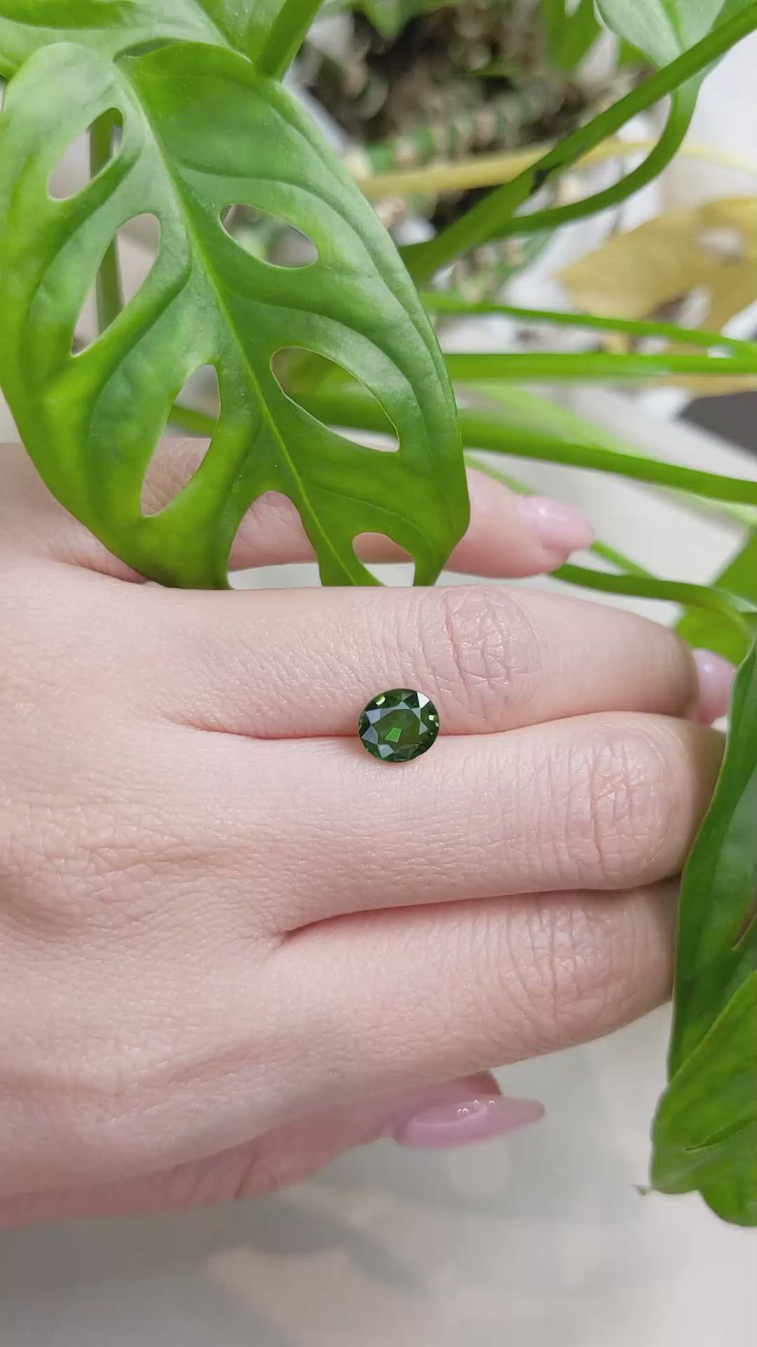 1.58 Ct. Tsavorite Garnet from East Africa Size Video
