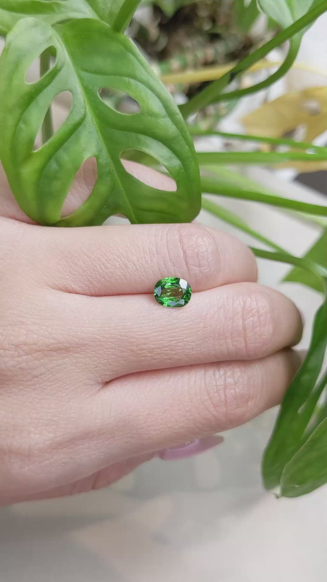 1.31 Ct. Tsavorite Garnet from East Africa Size Video