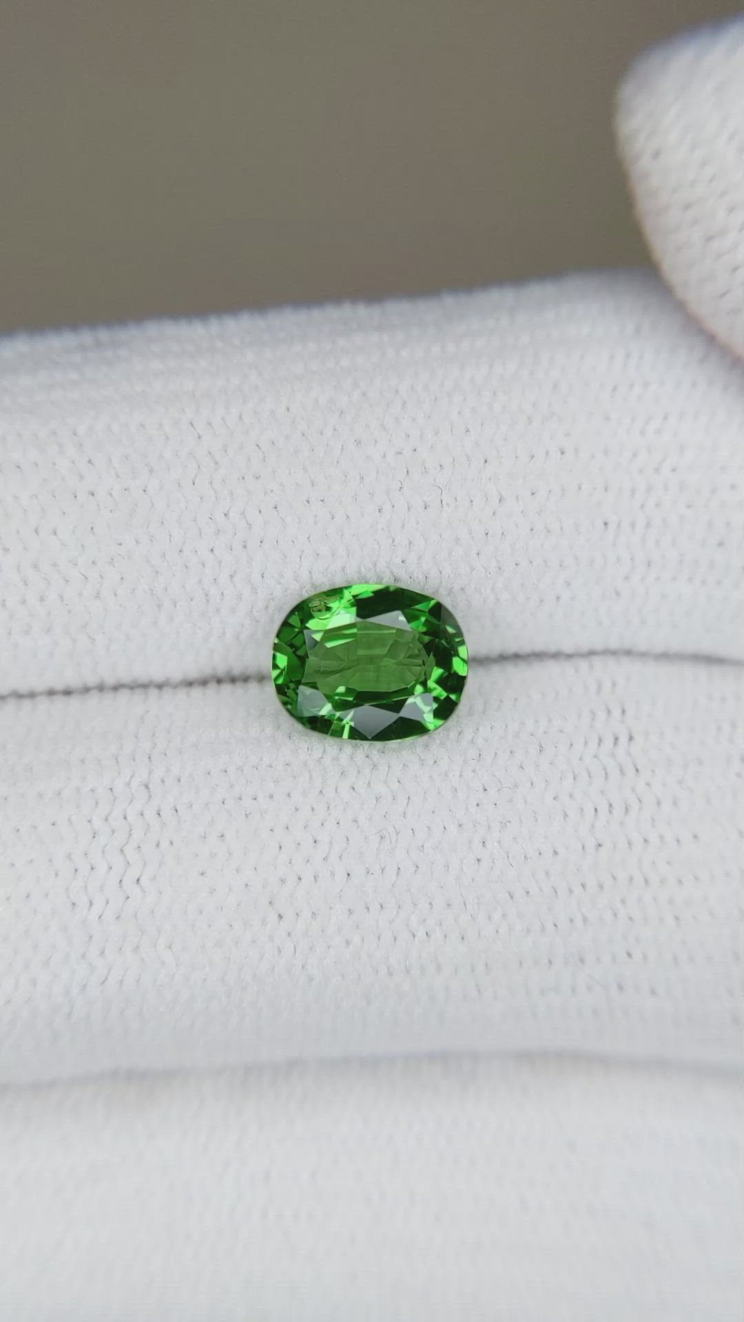 1.31 Ct. Tsavorite Garnet from East Africa Size Video