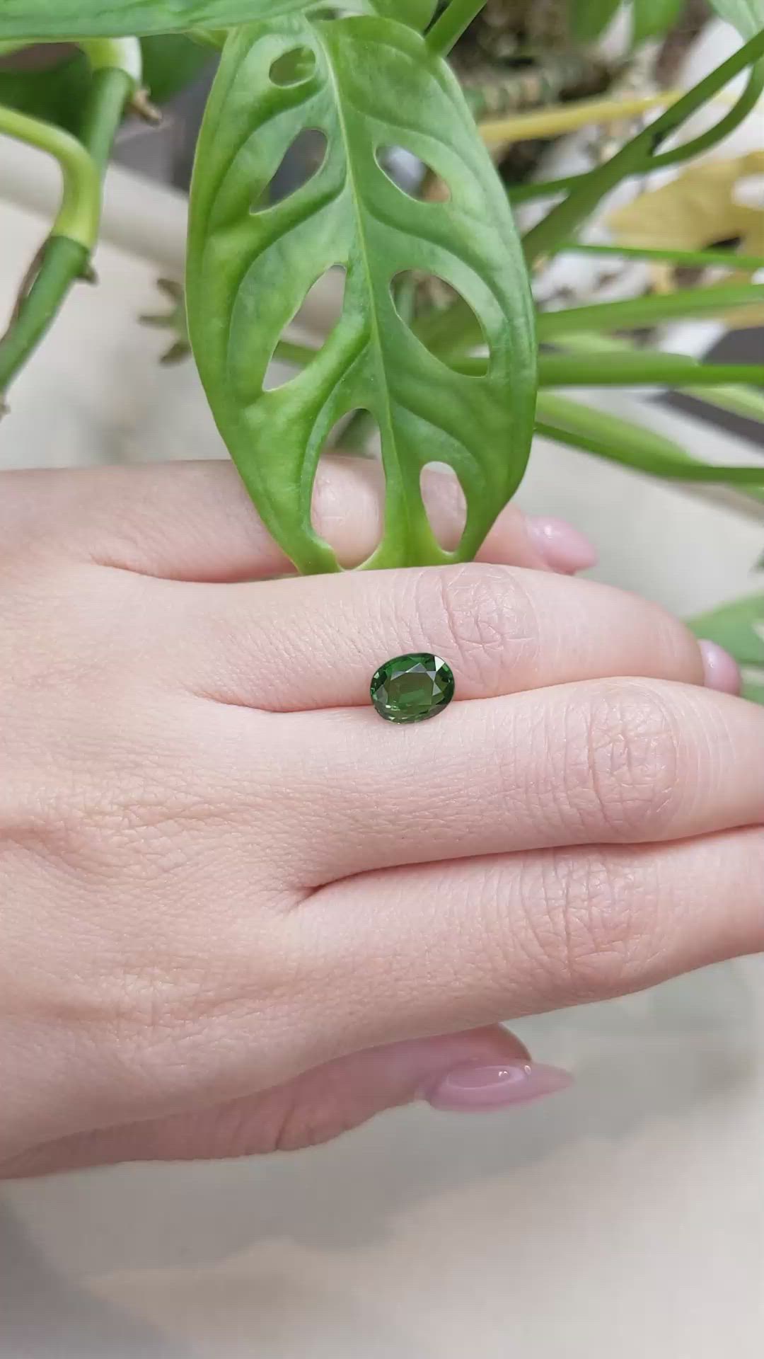 1.73 Ct. Tsavorite Garnet from East Africa Size Video