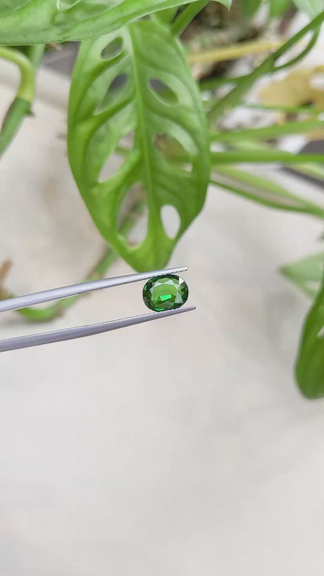 1.73 Ct. Tsavorite Garnet from East Africa Size Video