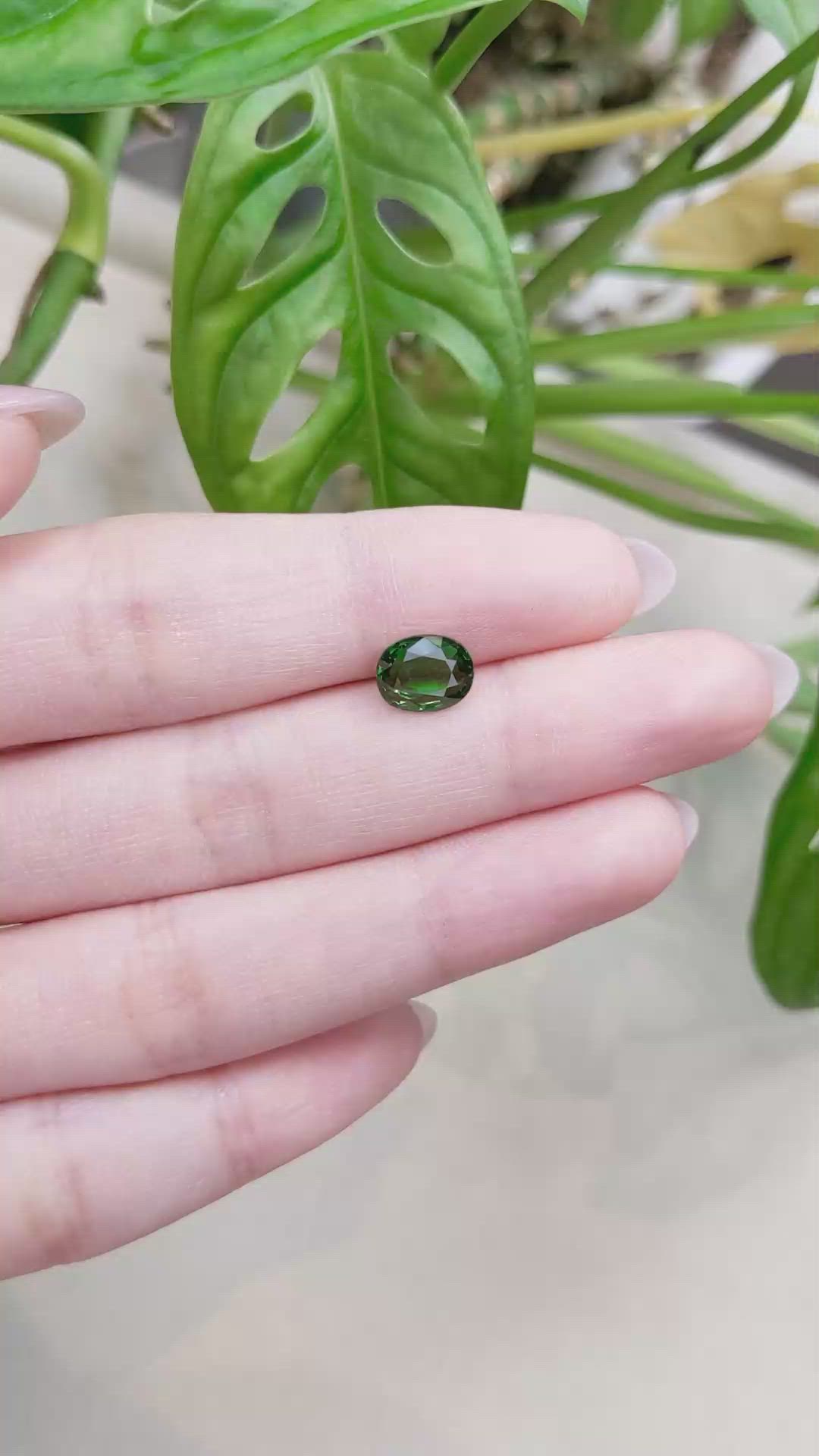 1.73 Ct. Tsavorite Garnet from East Africa Size Video