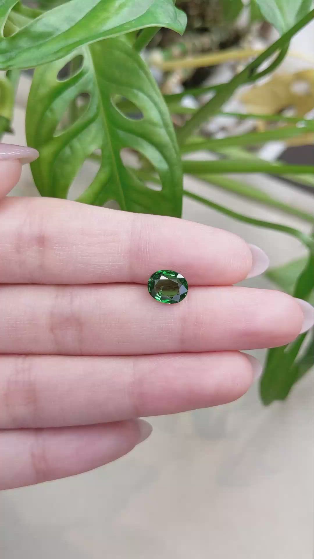 1.58 Ct. Tsavorite Garnet from East Africa Size Video