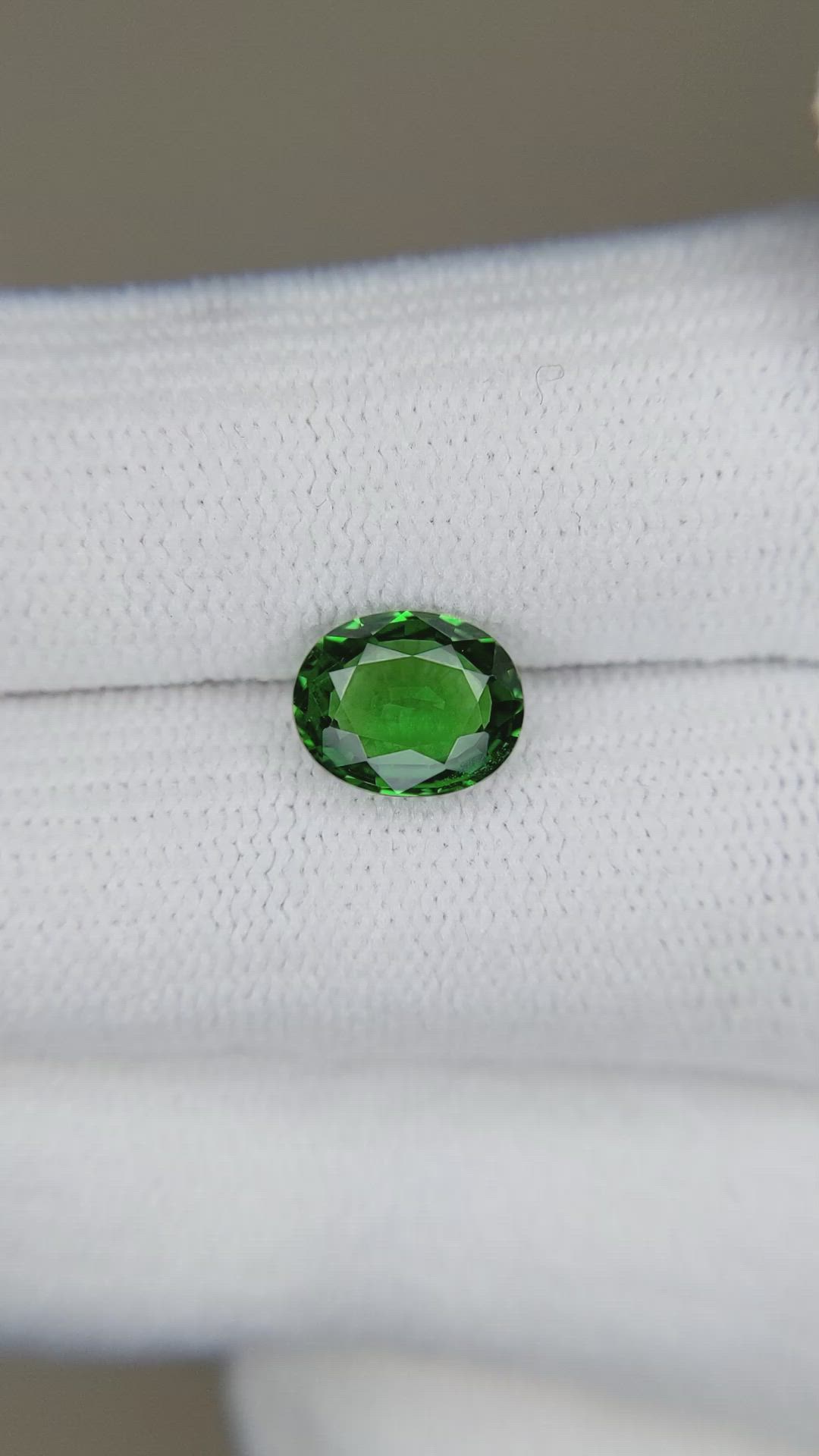 1.58 Ct. Tsavorite Garnet from East Africa Size Video