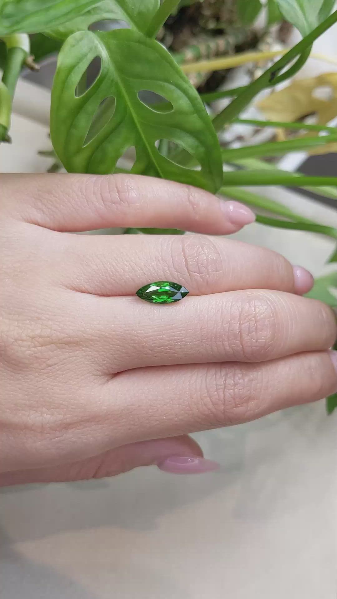1.73 Ct. Tsavorite Garnet from East Africa Size Video