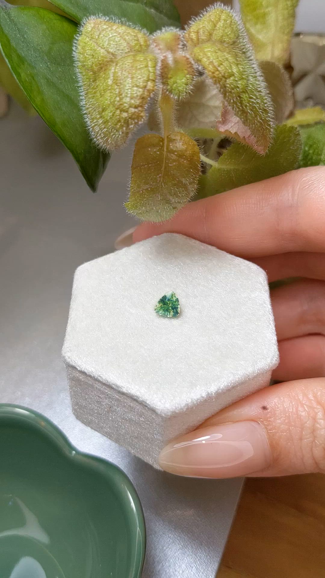 0.74 Ct. Green Zircon from Ceylon (Sri Lanka) Size Video