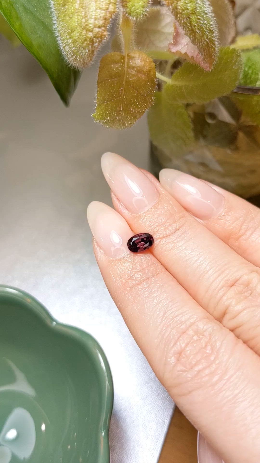 0.97 Ct. Purplish Red Zircon from Ceylon (Sri Lanka) Size Video