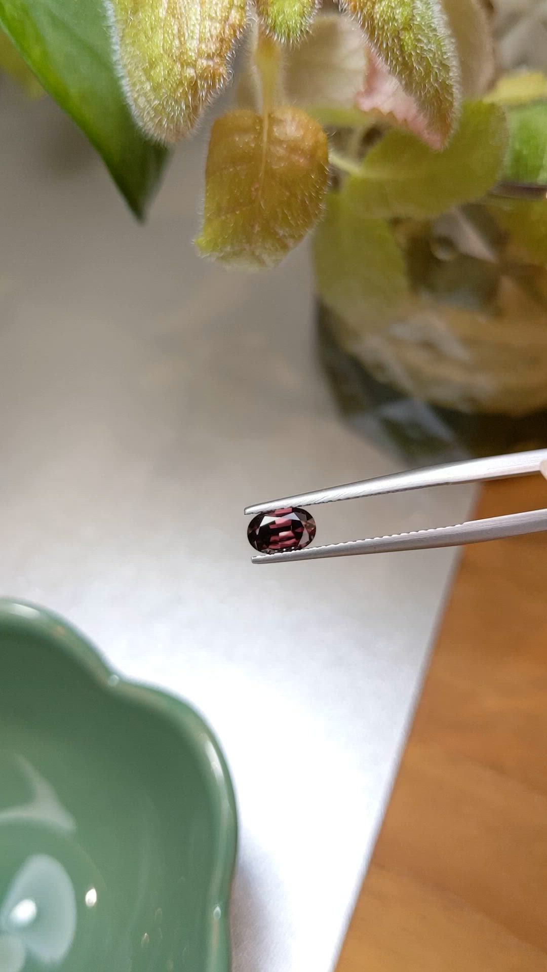 0.97 Ct. Purplish Red Zircon from Ceylon (Sri Lanka) Size Video