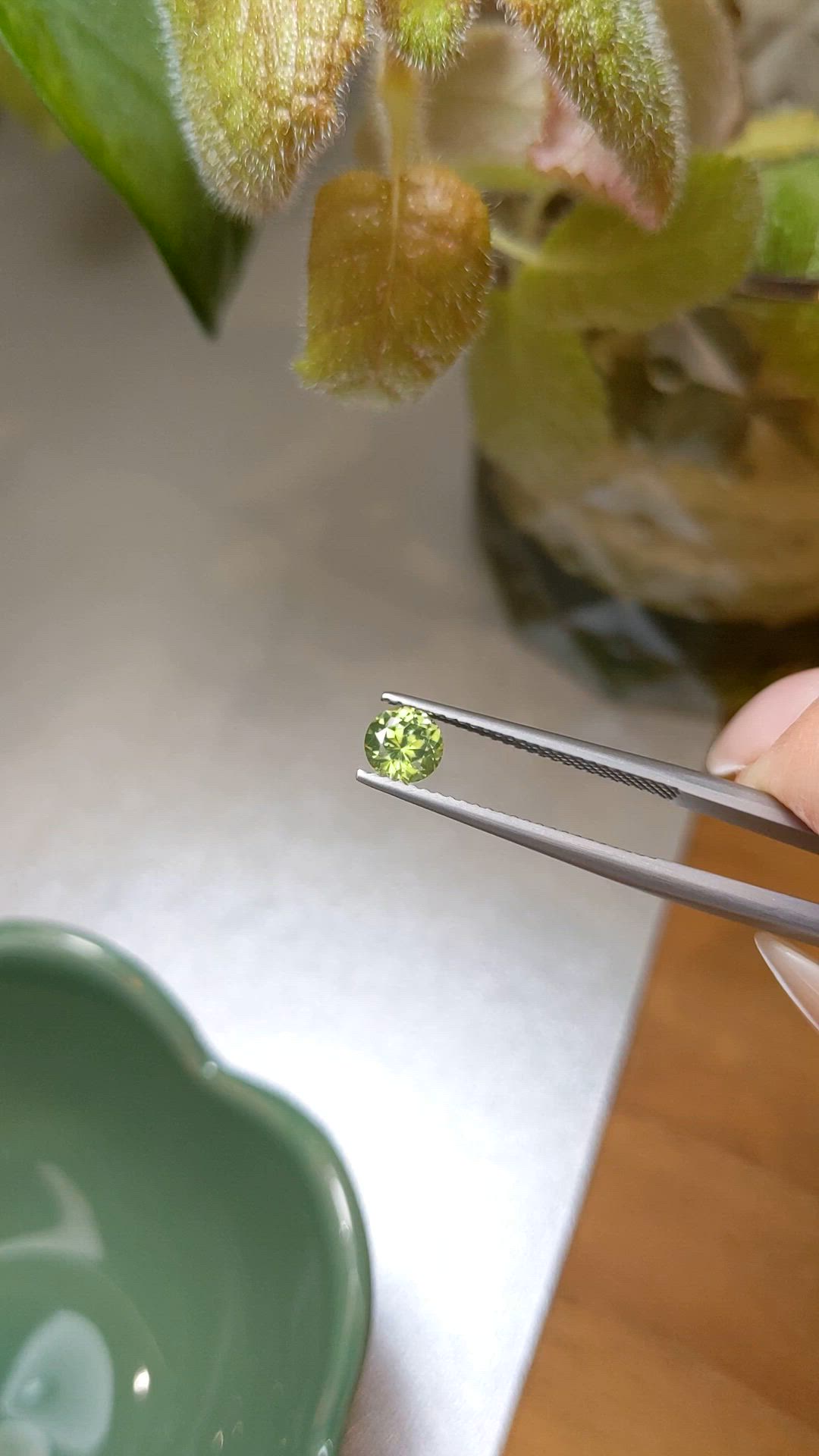 0.86 Ct. Yellowish Green Zircon from Ceylon (Sri Lanka) Size Video