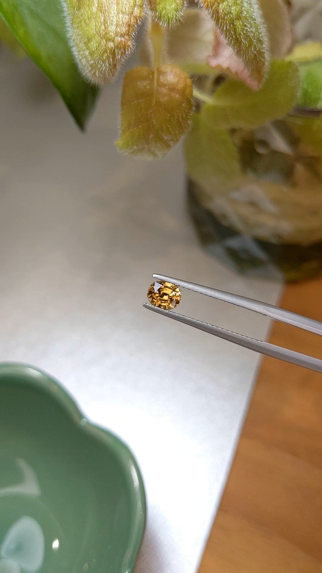 0.85 Ct. Yellowish Brown Zircon from Ceylon (Sri Lanka) Size Video