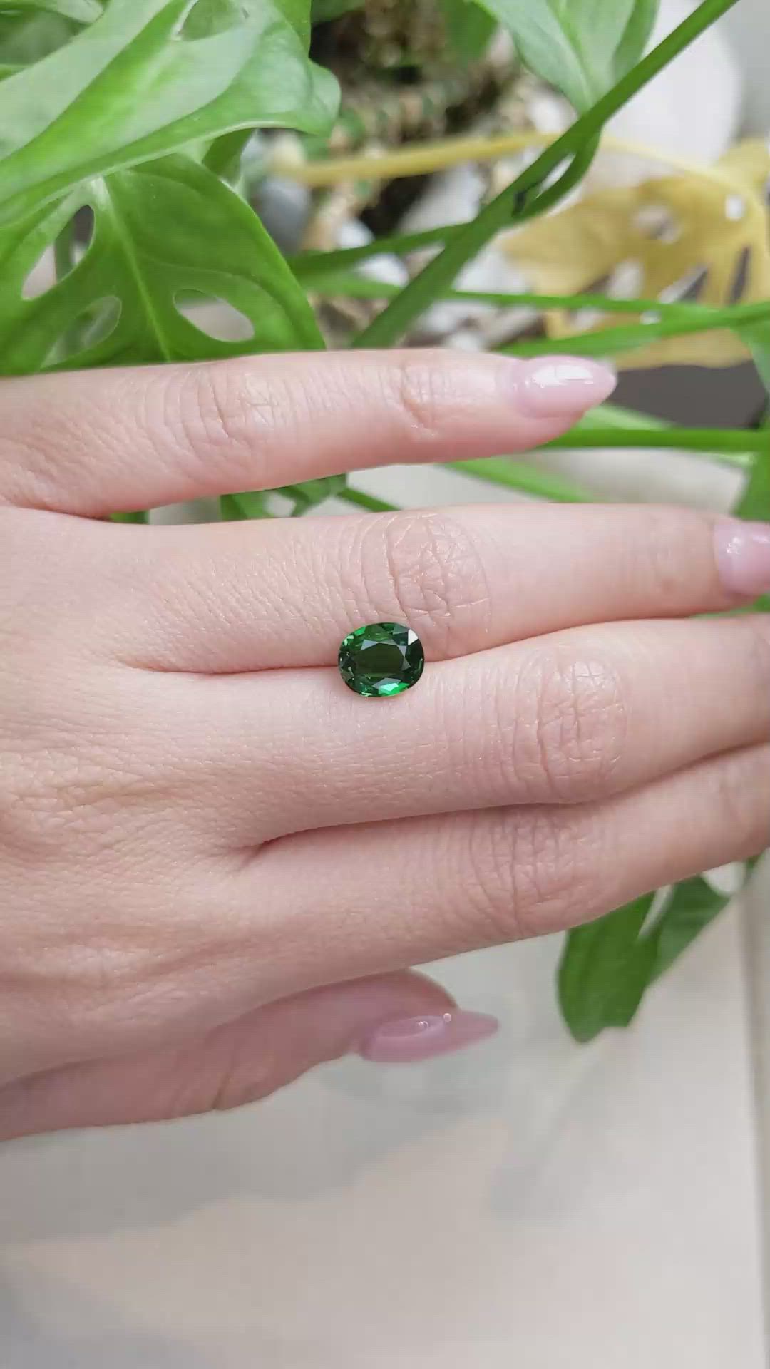 1.71 Ct. Tsavorite Garnet from East Africa Size Video