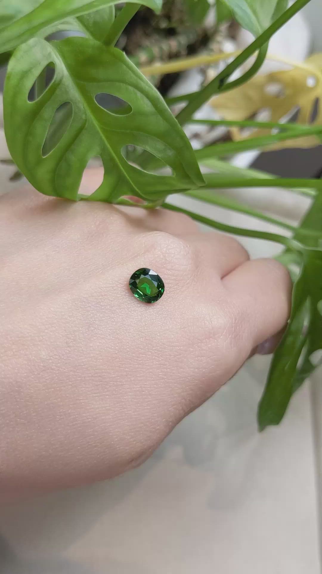 1.71 Ct. Tsavorite Garnet from East Africa Size Video