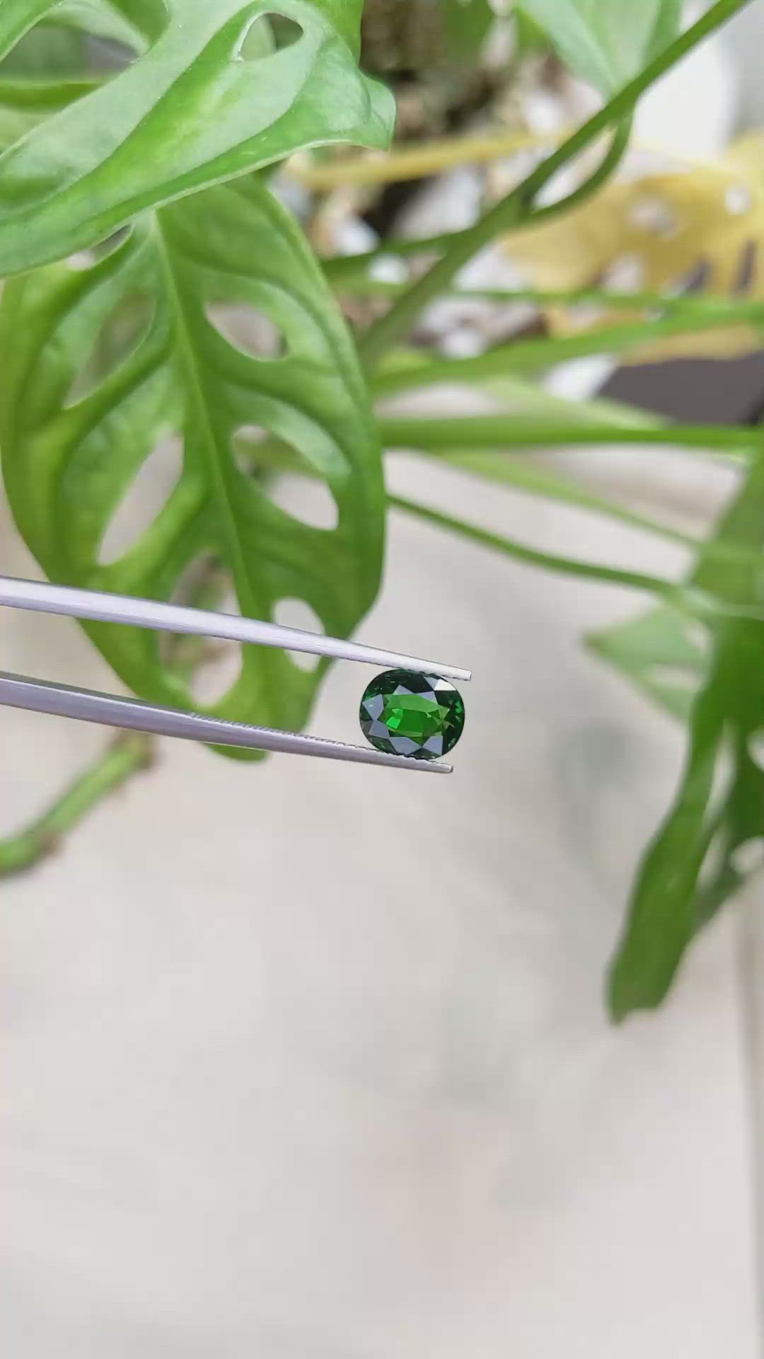 1.71 Ct. Tsavorite Garnet from East Africa Size Video