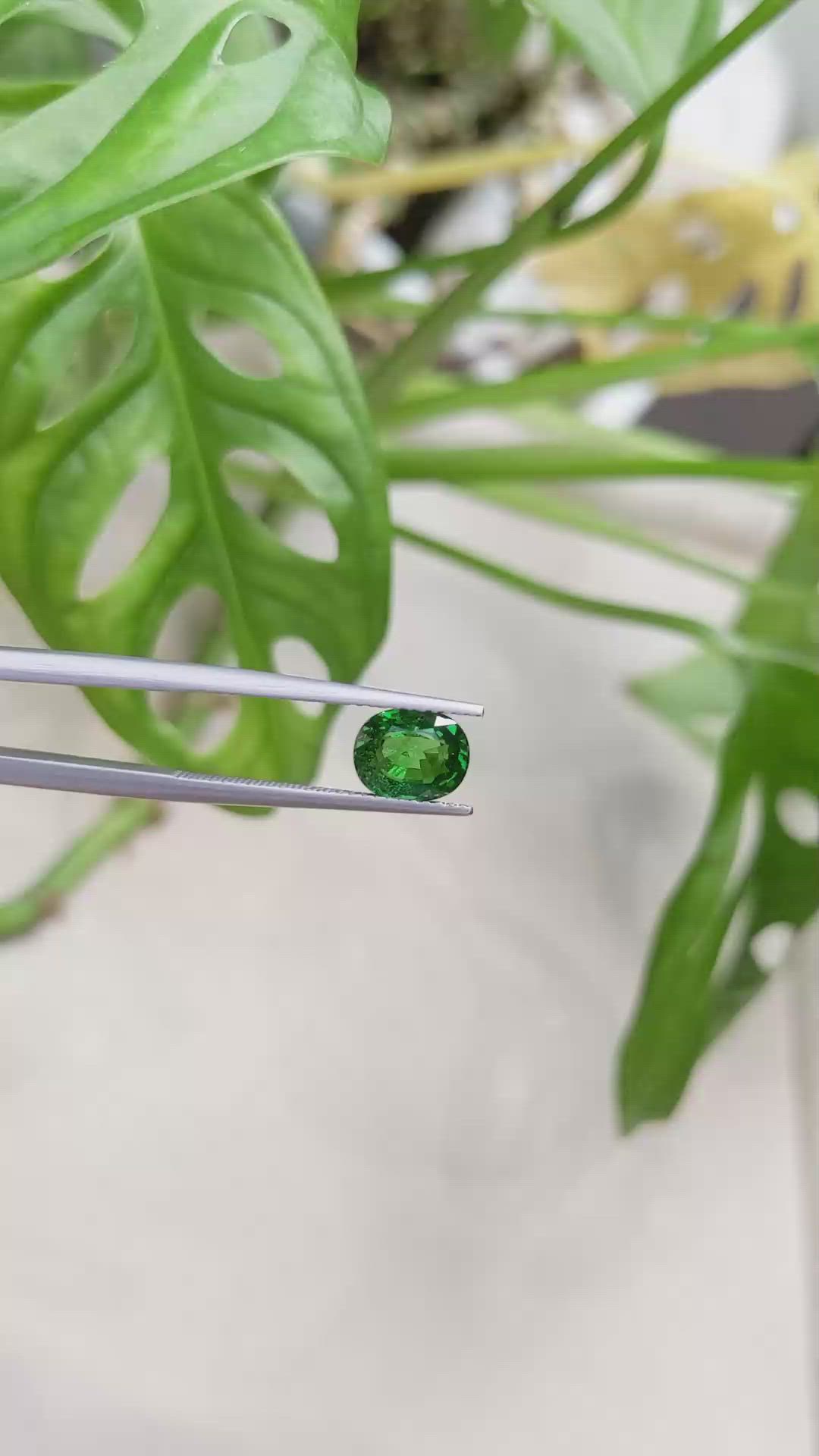 1.64 Ct. Tsavorite Garnet from East Africa Size Video