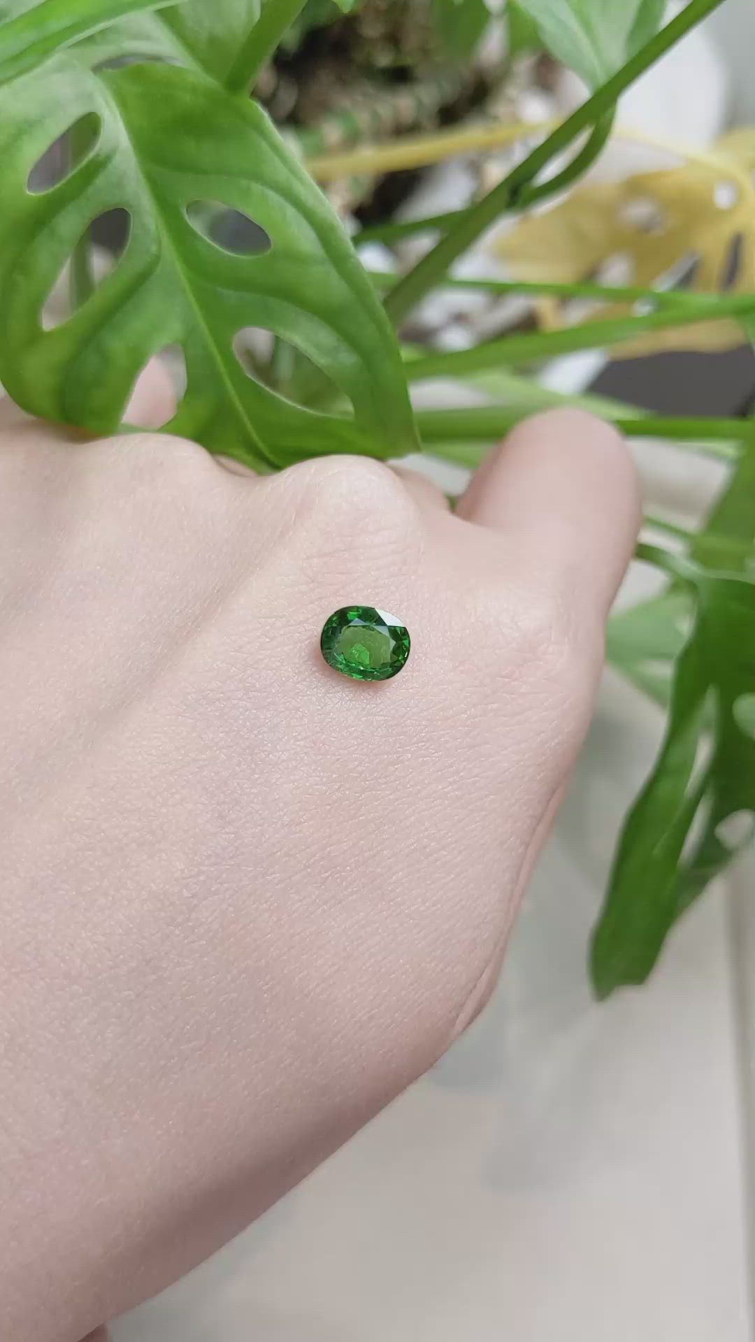 1.64 Ct. Tsavorite Garnet from East Africa Size Video