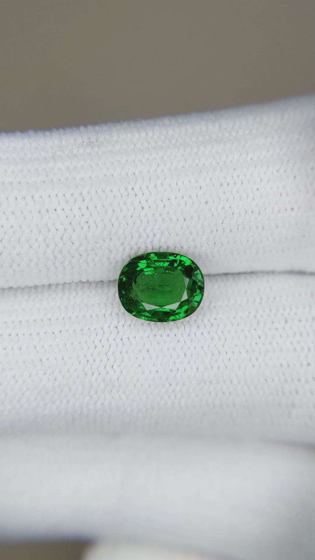 1.64 Ct. Tsavorite Garnet from East Africa Size Video